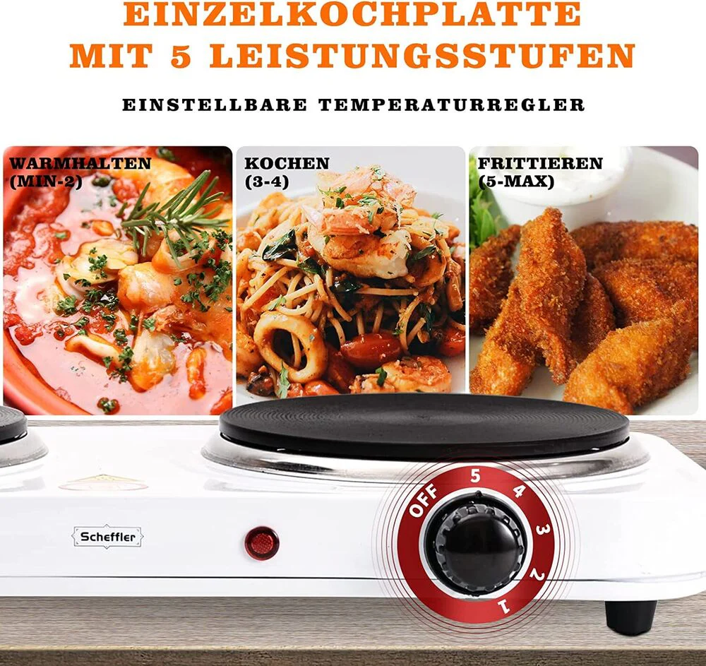 Elektrisch Kochplatte 1000W 1500W 2500W Einzel Doppel Herdplatte Tragbar Kochfeld - Image 13
