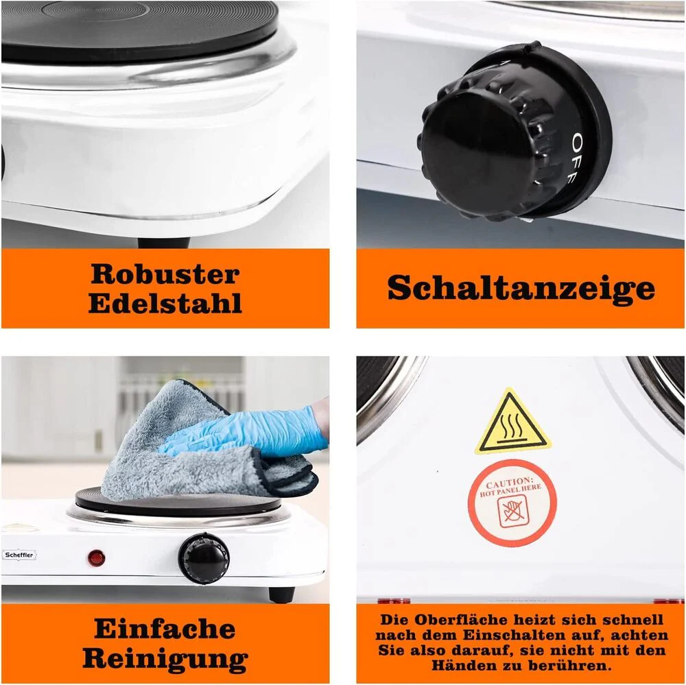 Elektrisch Kochplatte 1000W 1500W 2500W Einzel Doppel Herdplatte Tragbar Kochfeld - Image 8