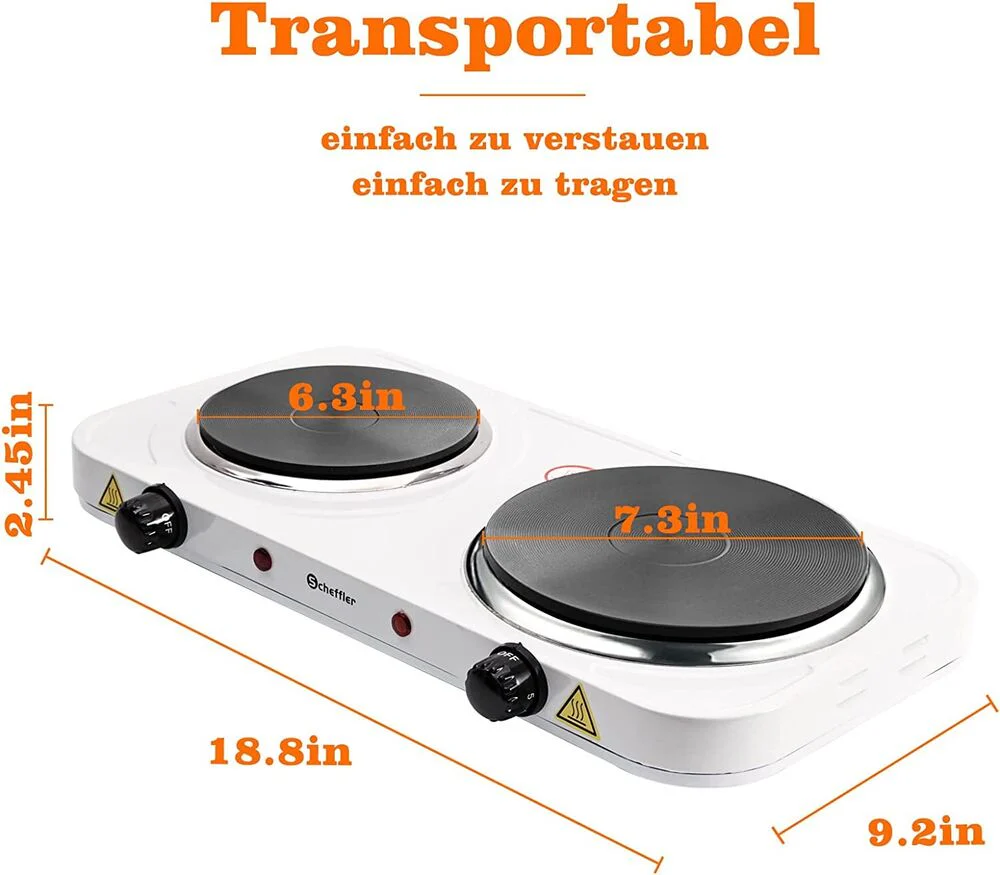 Elektrisch Kochplatte 1000W 1500W 2500W Einzel Doppel Herdplatte Tragbar Kochfeld - Image 9