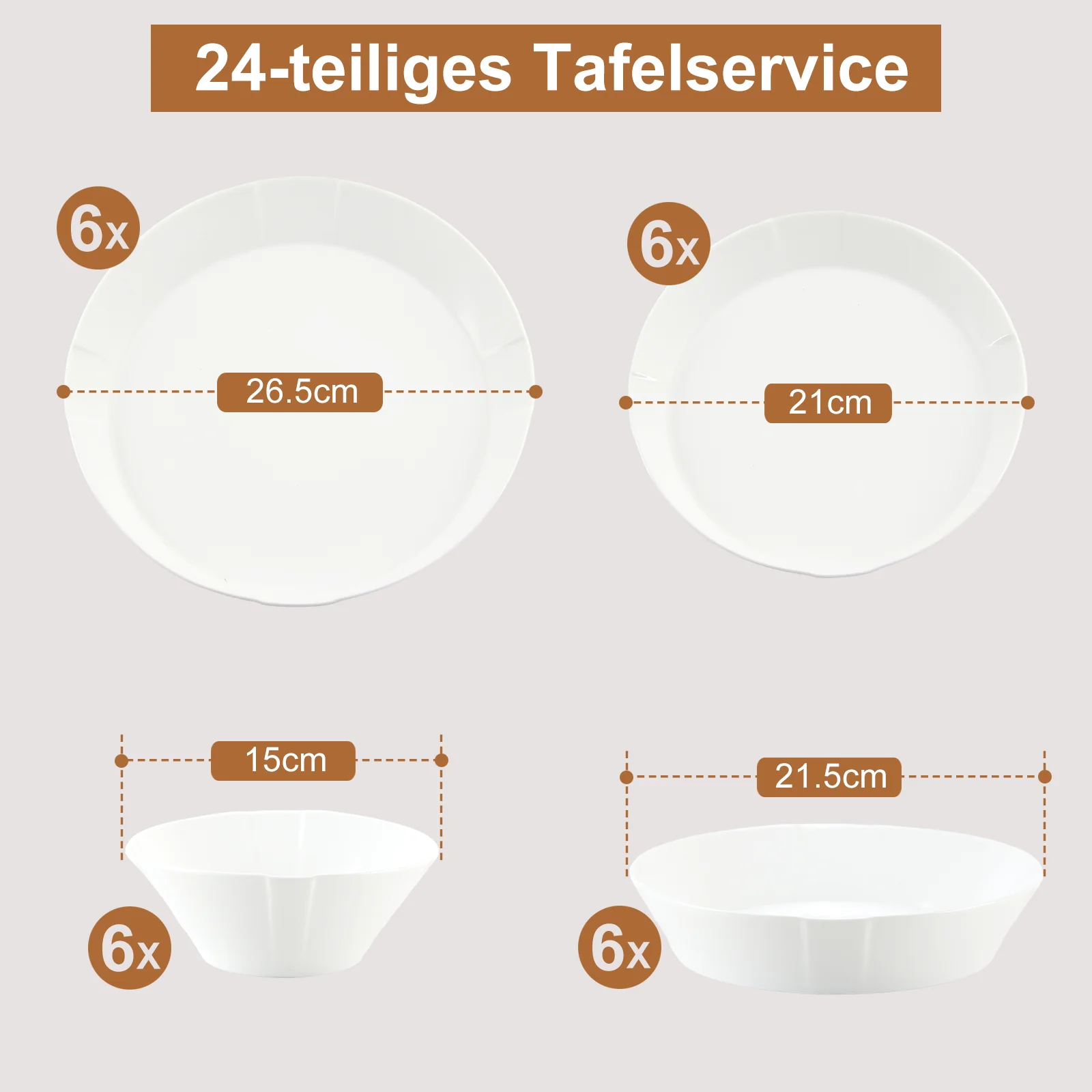 Elegantes 24-teiliges Keramik-Kombiservice für 6 Personen – stilvoll, langlebig und alltagstauglich - Image 4