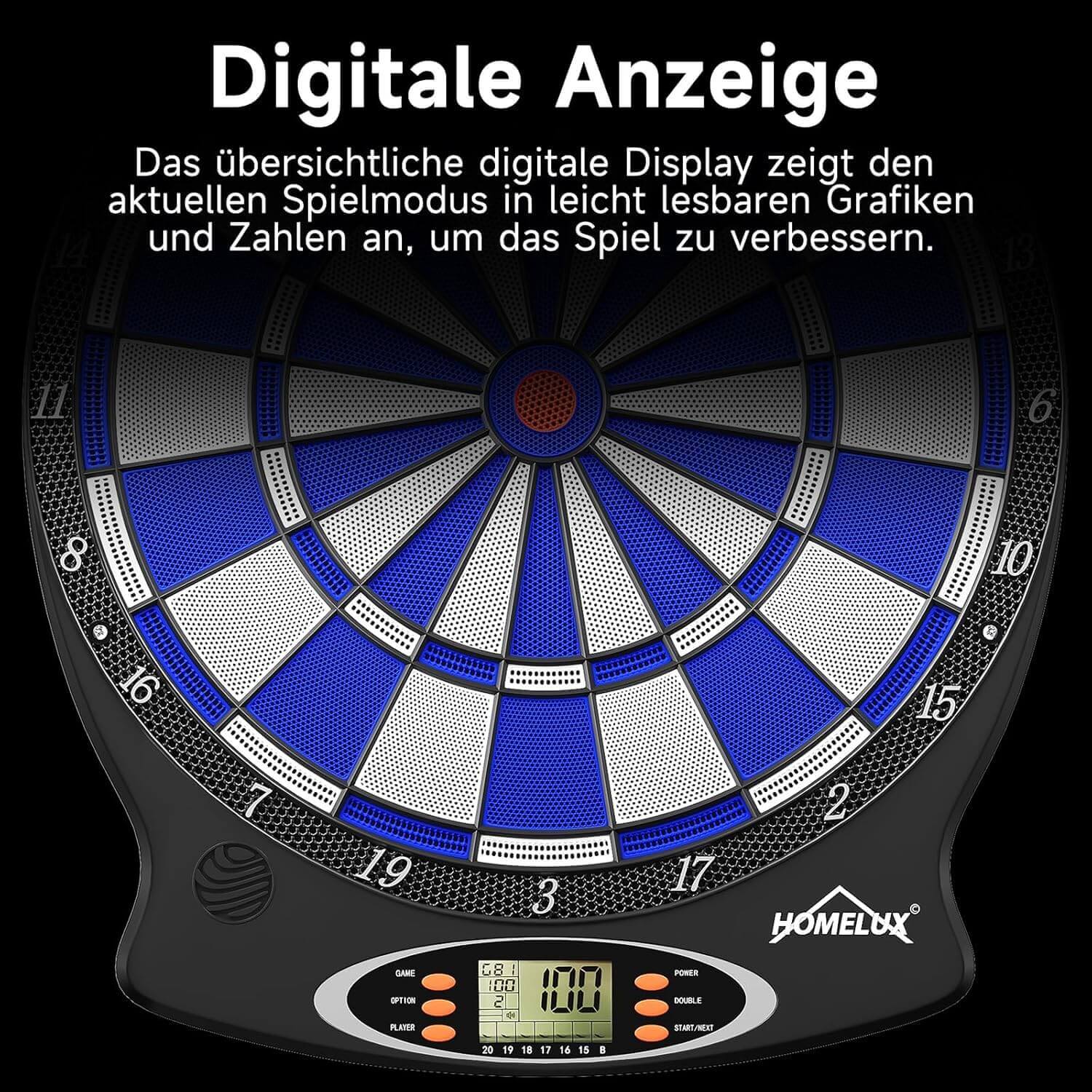 Elektronische Dartscheibe Profi, Elektronisch Dartboard mit 6 Darts + 60 Dartköpfe , innovativer Dartautomat mit 18 Spielen & 159 Variationen - Image 8