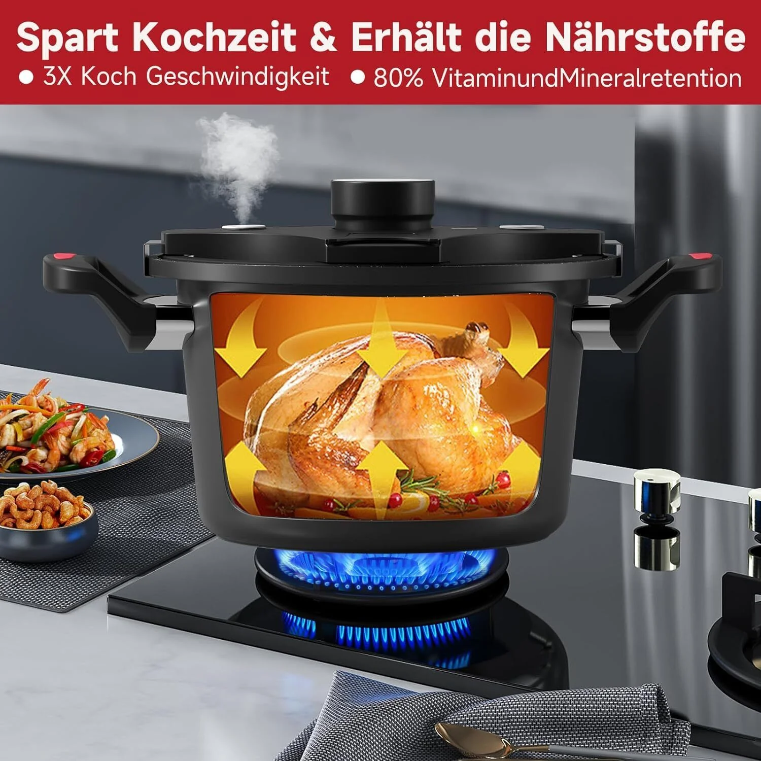 Homelux Energiespartopf 24cm Universal Kochtopf 5.5L Topf Induktion - Image 4