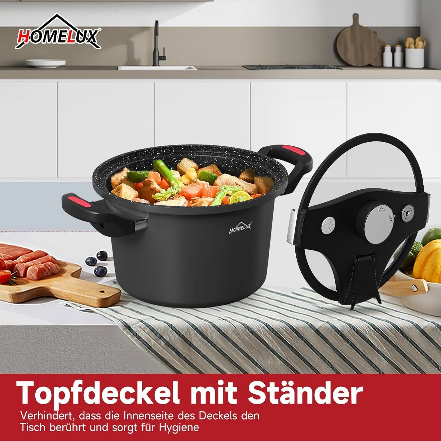 Homelux Energiespartopf 24cm Universal Kochtopf 5.5L Topf Induktion - Image 6