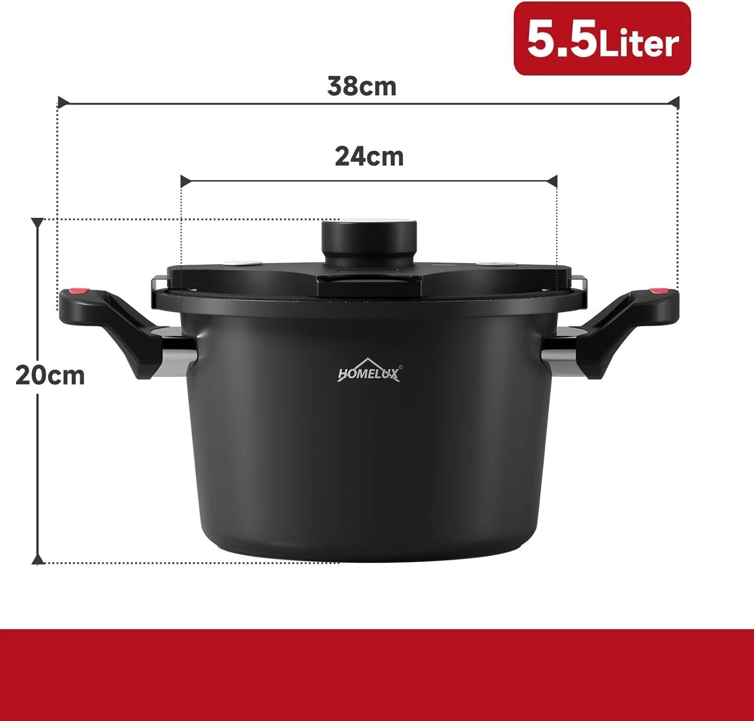 Homelux Energiespartopf 24cm Universal Kochtopf 5.5L Topf Induktion - Image 7