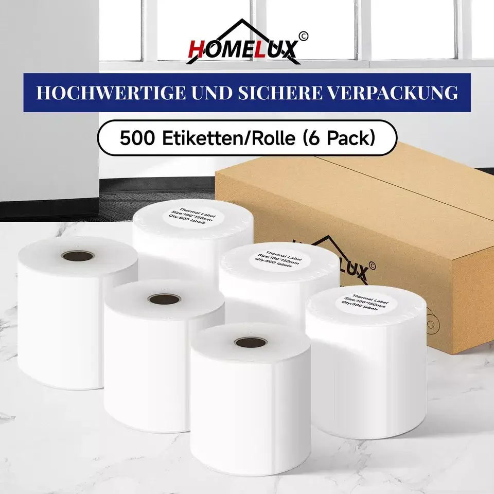Etikett 3000 Stück Thermoetiketten 100 × 150 mm  4 × 6 Zoll 6 Rollen Versandetiketten - Image 3