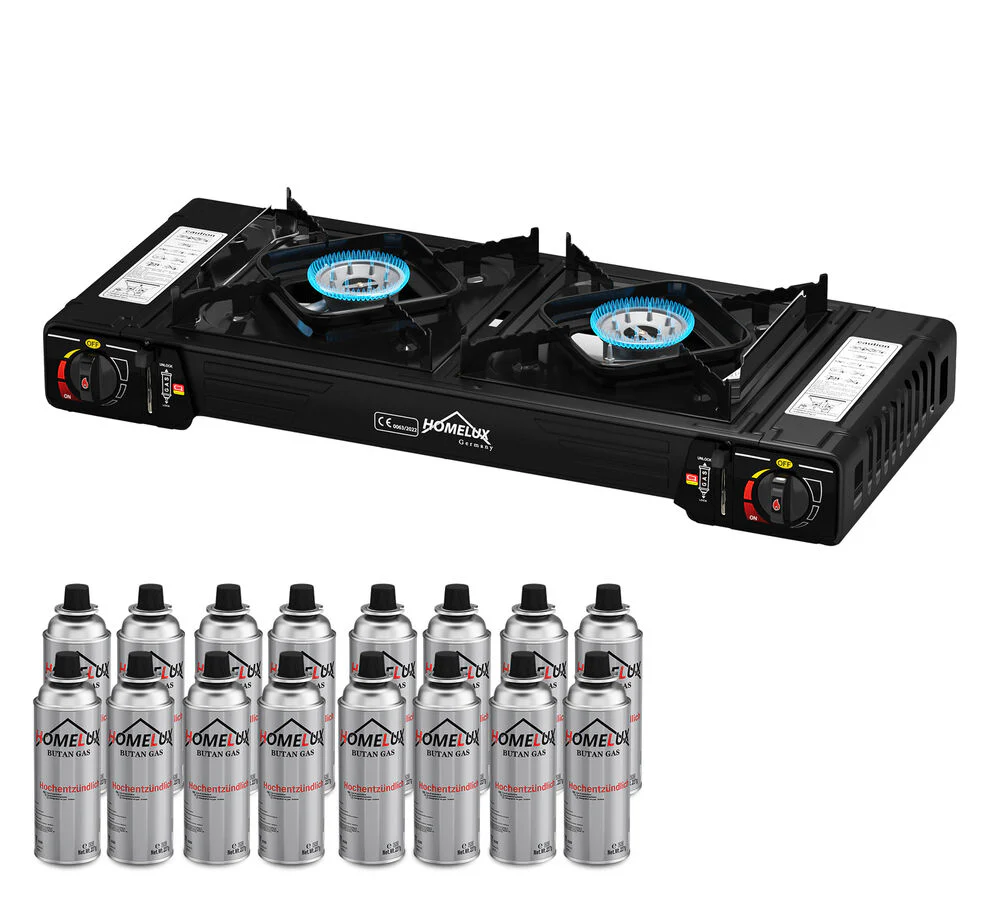 Gaskocher Campingkocher 2 Flammig HOMELUX Gaskocher mit / ohne Gaskartuschen, für Grill Camper im Outdoor Camping - Image 13