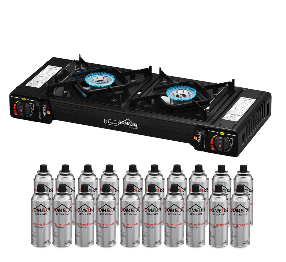 Gaskocher Campingkocher 2 Flammig HOMELUX Gaskocher mit / ohne Gaskartuschen, für Grill Camper im Outdoor Camping - Image 14