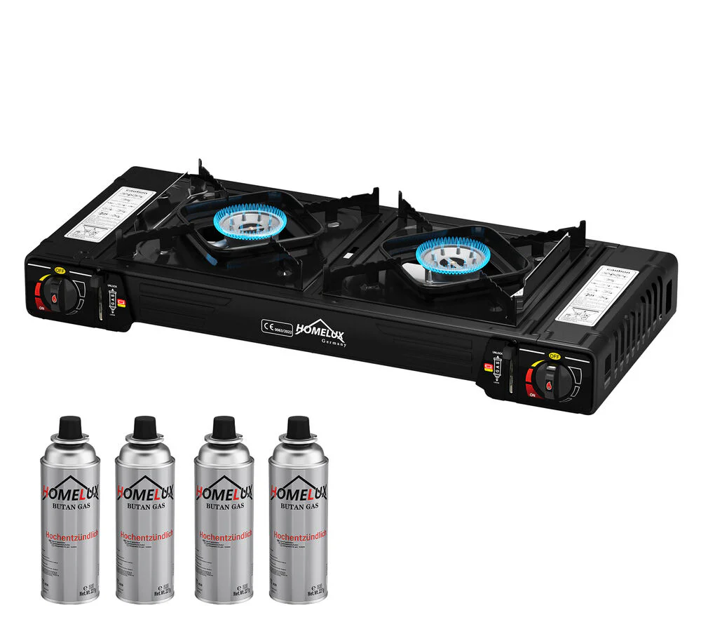 Gaskocher Campingkocher 2 Flammig HOMELUX Gaskocher mit / ohne Gaskartuschen, für Grill Camper im Outdoor Camping - Image 17