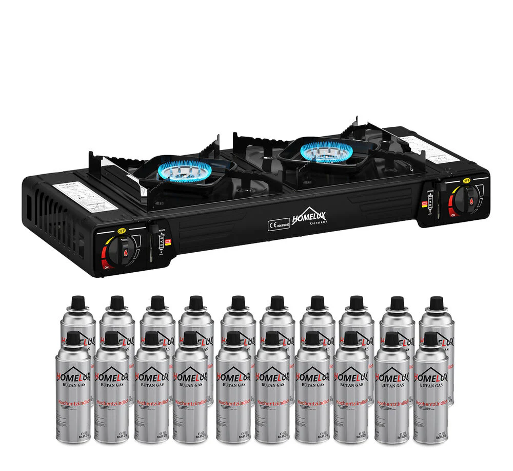 Gaskocher Campingkocher 2 Flammig HOMELUX Gaskocher mit / ohne Gaskartuschen, für Grill Camper im Outdoor Camping - Image 20