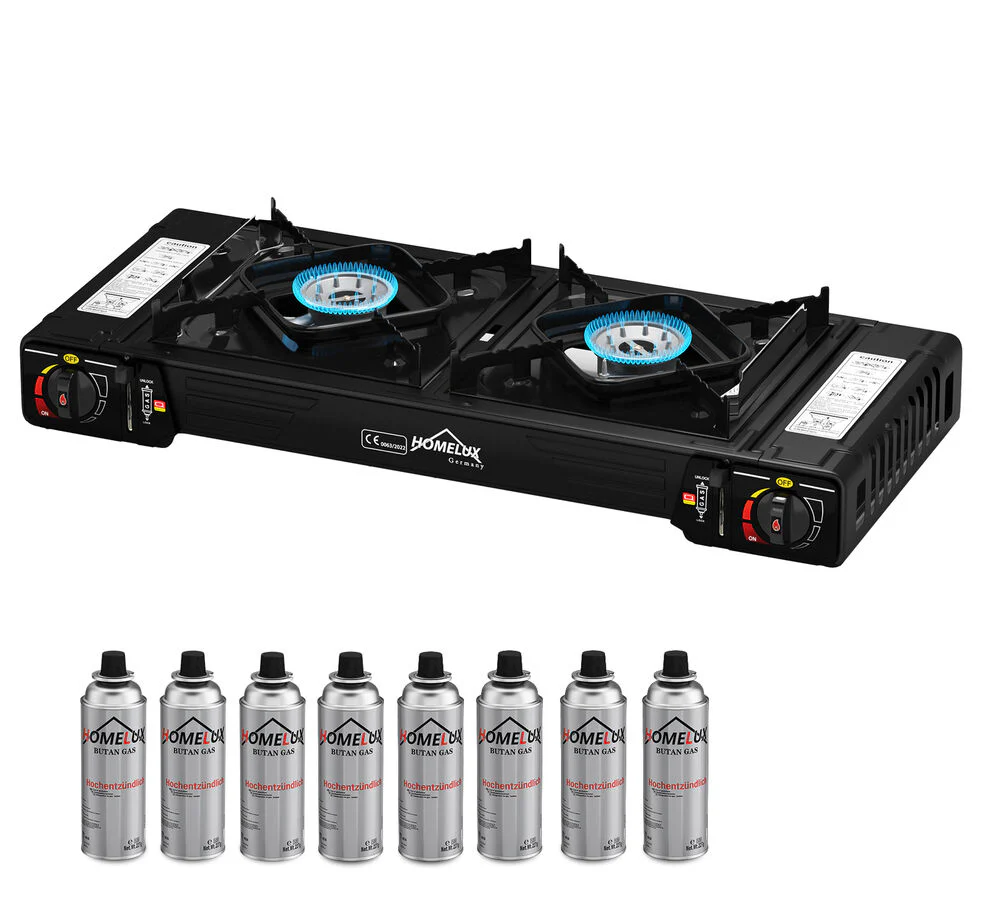 Gaskocher Campingkocher 2 Flammig HOMELUX Gaskocher mit / ohne Gaskartuschen, für Grill Camper im Outdoor Camping - Image 21