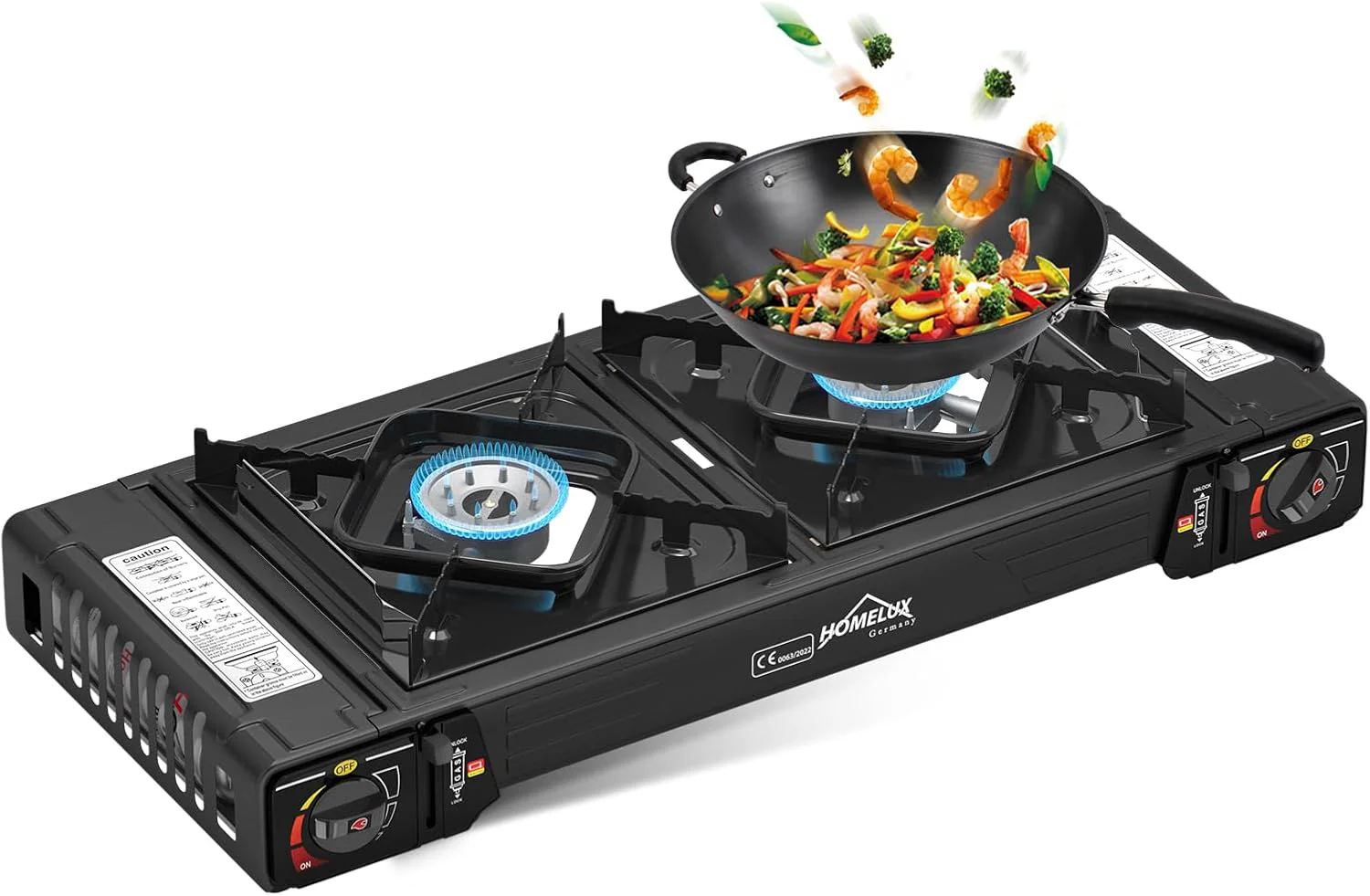 Gaskocher Campingkocher 2 Flammig HOMELUX Gaskocher mit / ohne Gaskartuschen, für Grill Camper im Outdoor Camping - Image 7