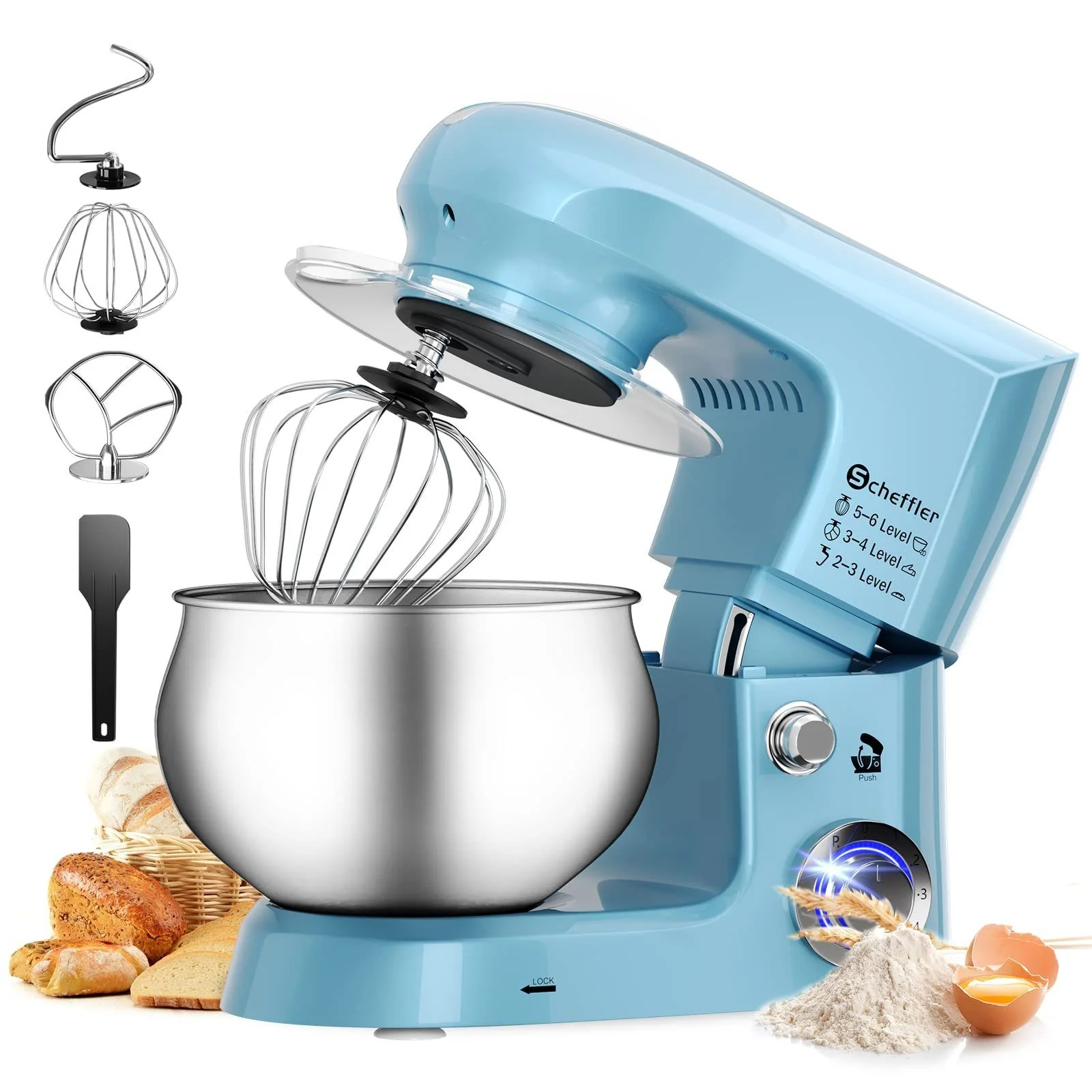 Küchenmaschine 2000W ,5L Edelstahlschüssel Knetmaschine mit 6. Gang, Große Küchenmaschine 5L 2000W Knetmaschine Rührmaschine Rührgerät - Image 14