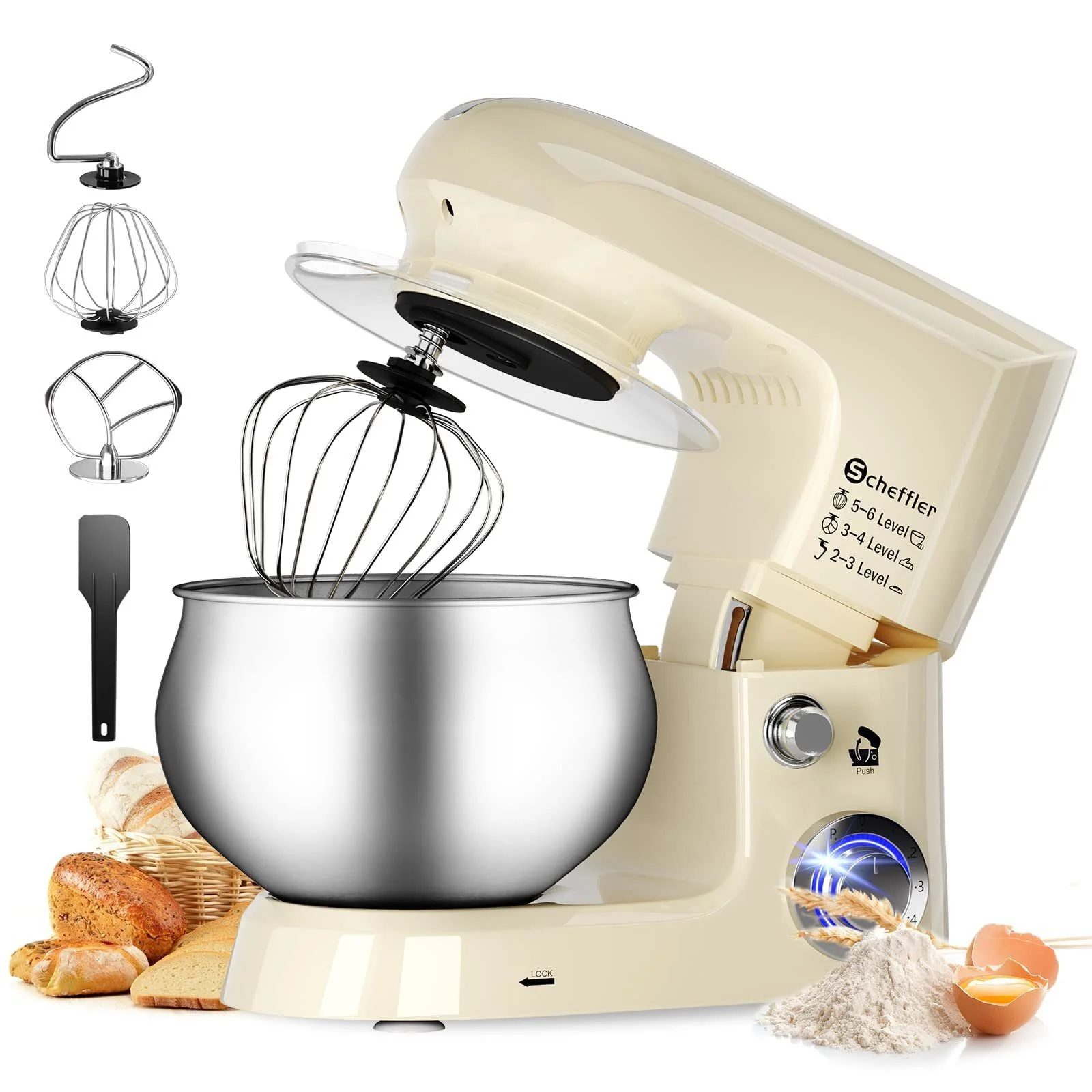 Küchenmaschine 2000W ,5L Edelstahlschüssel Knetmaschine mit 6. Gang, Große Küchenmaschine 5L 2000W Knetmaschine Rührmaschine Rührgerät - Image 15