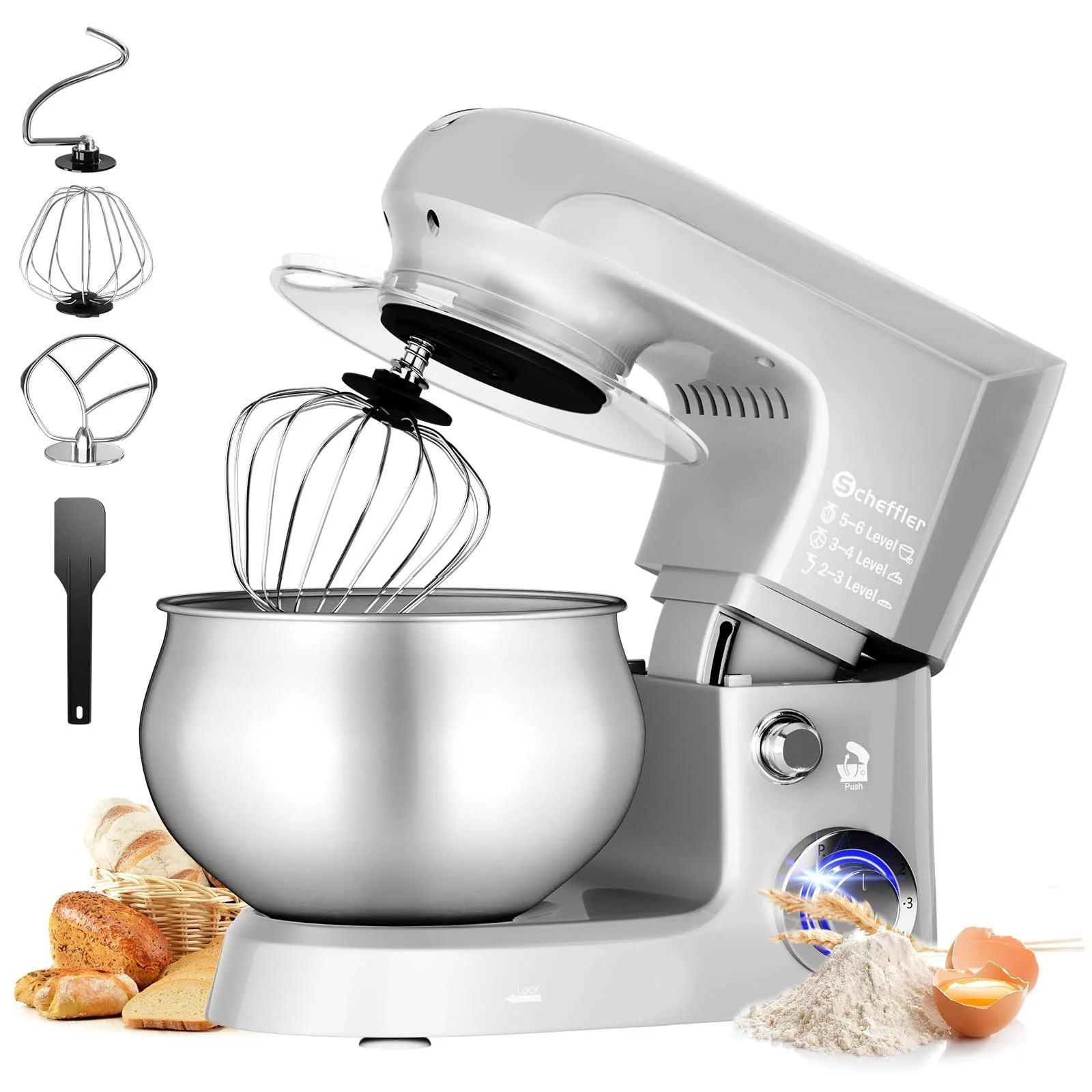 Küchenmaschine 2000W ,5L Edelstahlschüssel Knetmaschine mit 6. Gang, Große Küchenmaschine 5L 2000W Knetmaschine Rührmaschine Rührgerät - Image 16