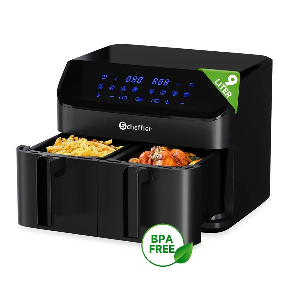 Scheffler Heißluftfritteuse 2 kammern 9L Airfryer 8 Programme Dual Cook & Sync Finish - Image 3