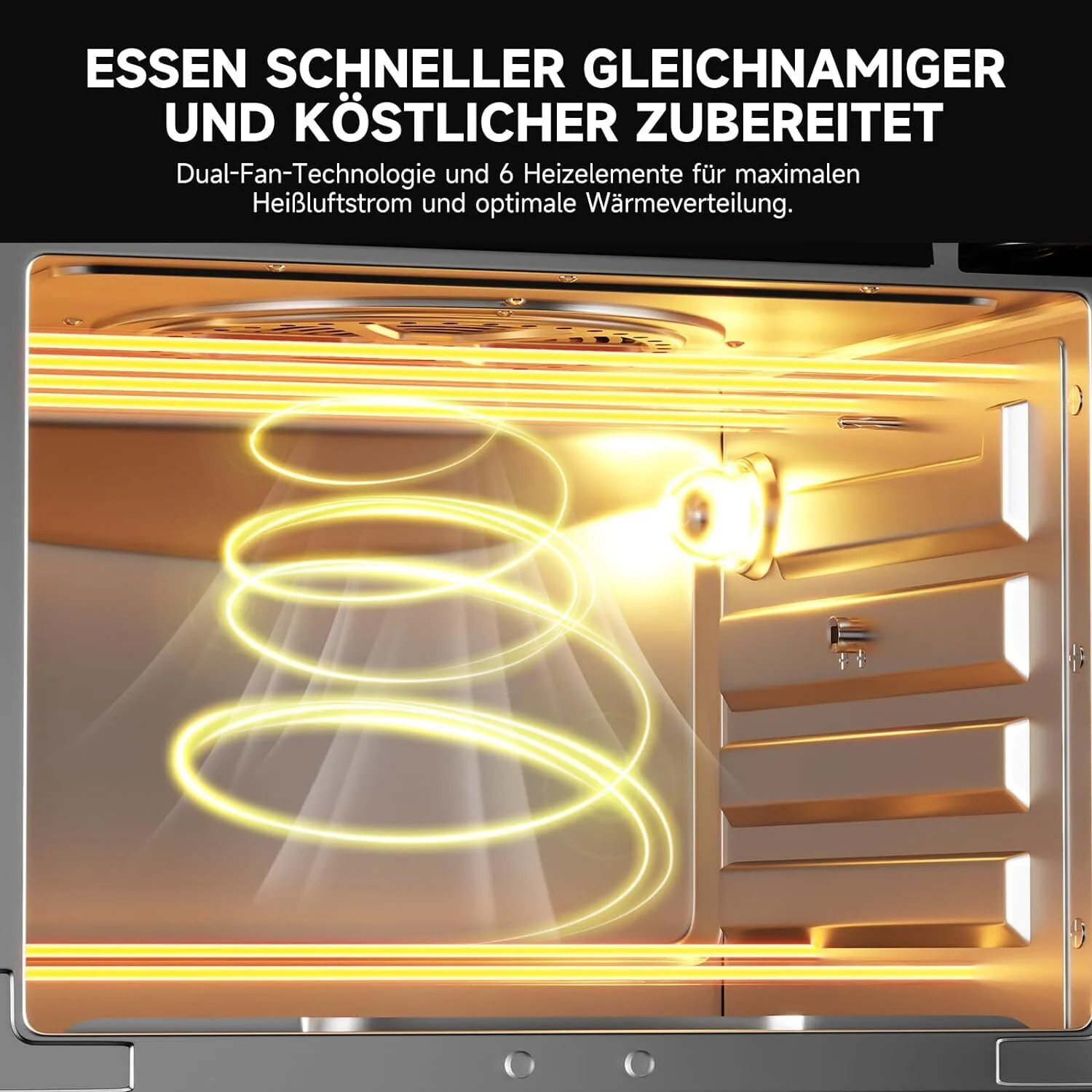 Heißluftfritteuse 28L Minibackofen mit Umluft XXL Grill 1700W Heißluft-Backofen - Image 4