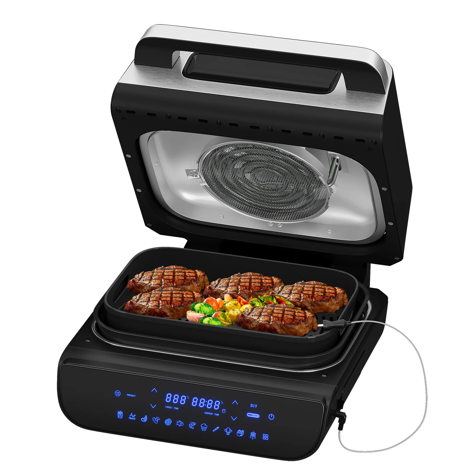 Heißluftfritteuse & Grill 6-in-1 Airfryer Elektrischer mit Temperaturfühler 6 IN 1 Heißluftfritteuse - Image 10