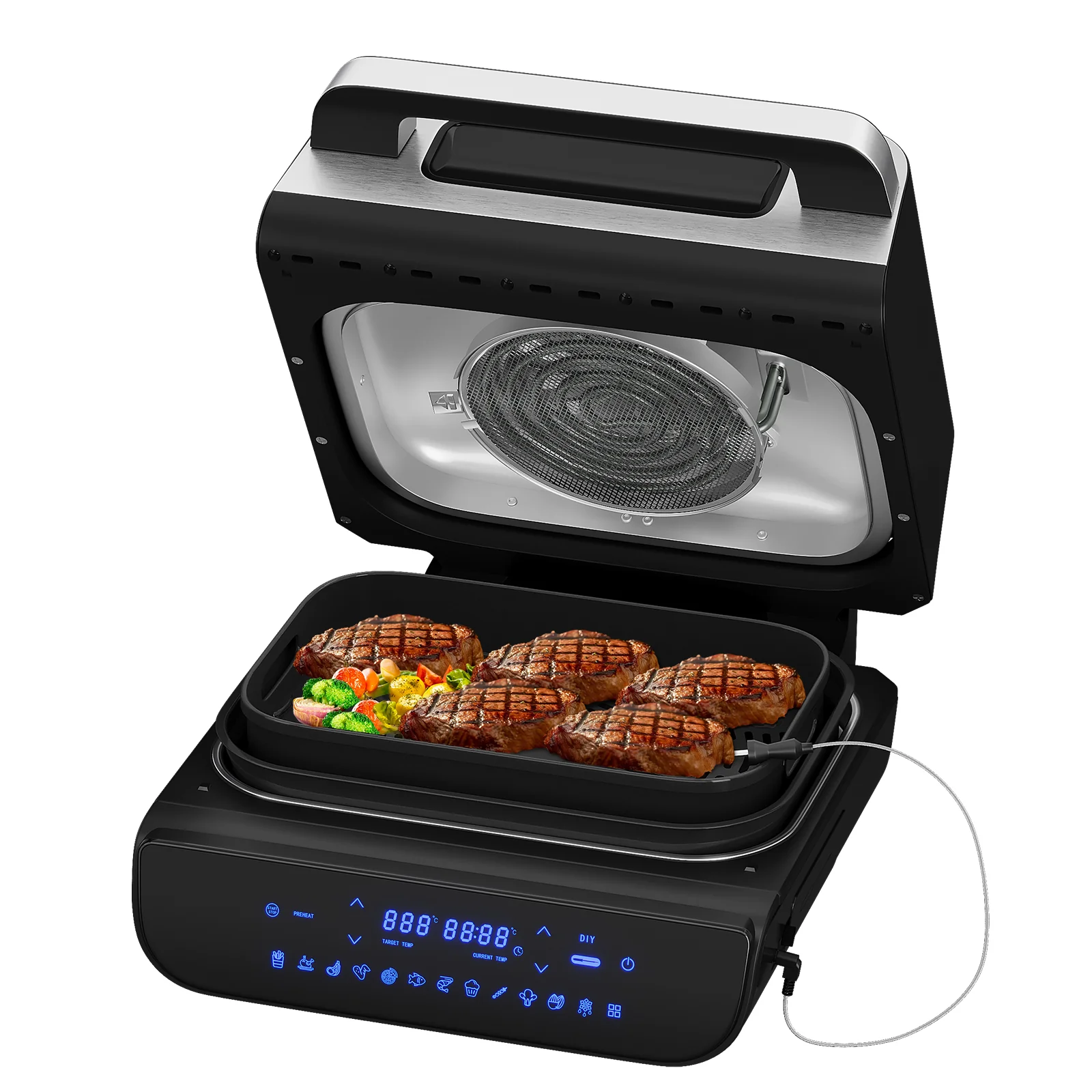 Heißluftfritteuse & Grill 6-in-1 Airfryer Elektrischer mit Temperaturfühler 6 IN 1 Heißluftfritteuse - Image 11