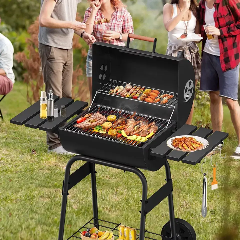 Holzkohlegrill BBQ Smoker – Robuster Grillwagen mit Thermometer, Räucherofen & Ablagen für perfektes Grillvergnügen - Image 7