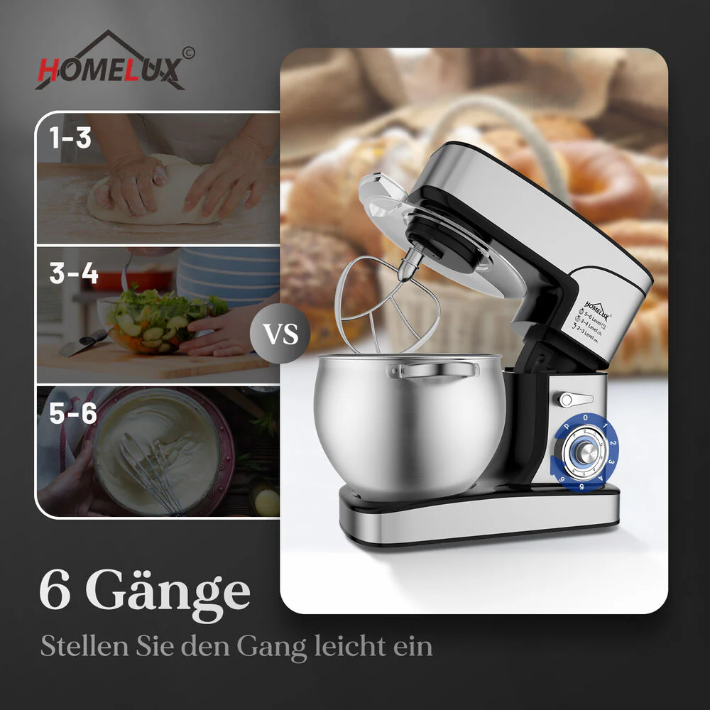 Küchenmaschine 2500W Knetmaschine,12 L Teigmaschine mit Edelstahlschüssel - Image 5