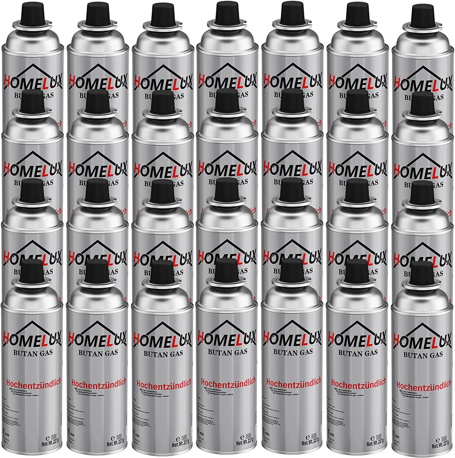HOMELUX Gaskartuschen 227g, Butan mit Bajonett Ventil, für Campingkocher, Gaskocher, Gasheizung, Gasbrenner, Lötbrenner - Image 3