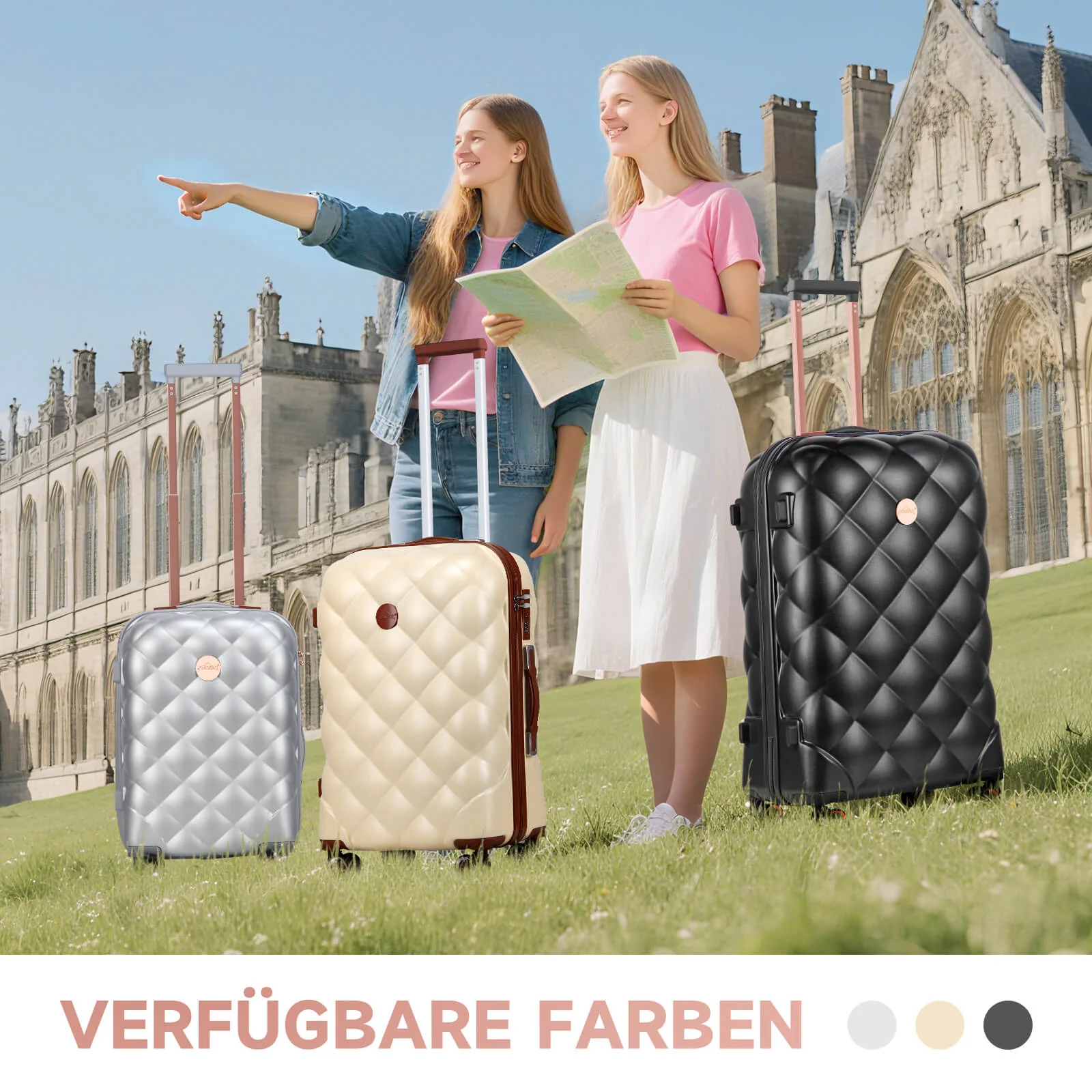 HOMELUX 3-teiliges Hartschalen Kofferset ABS Leicht Reisekoffer Trolley Rollkoffer Set M-L-XL - Image 3
