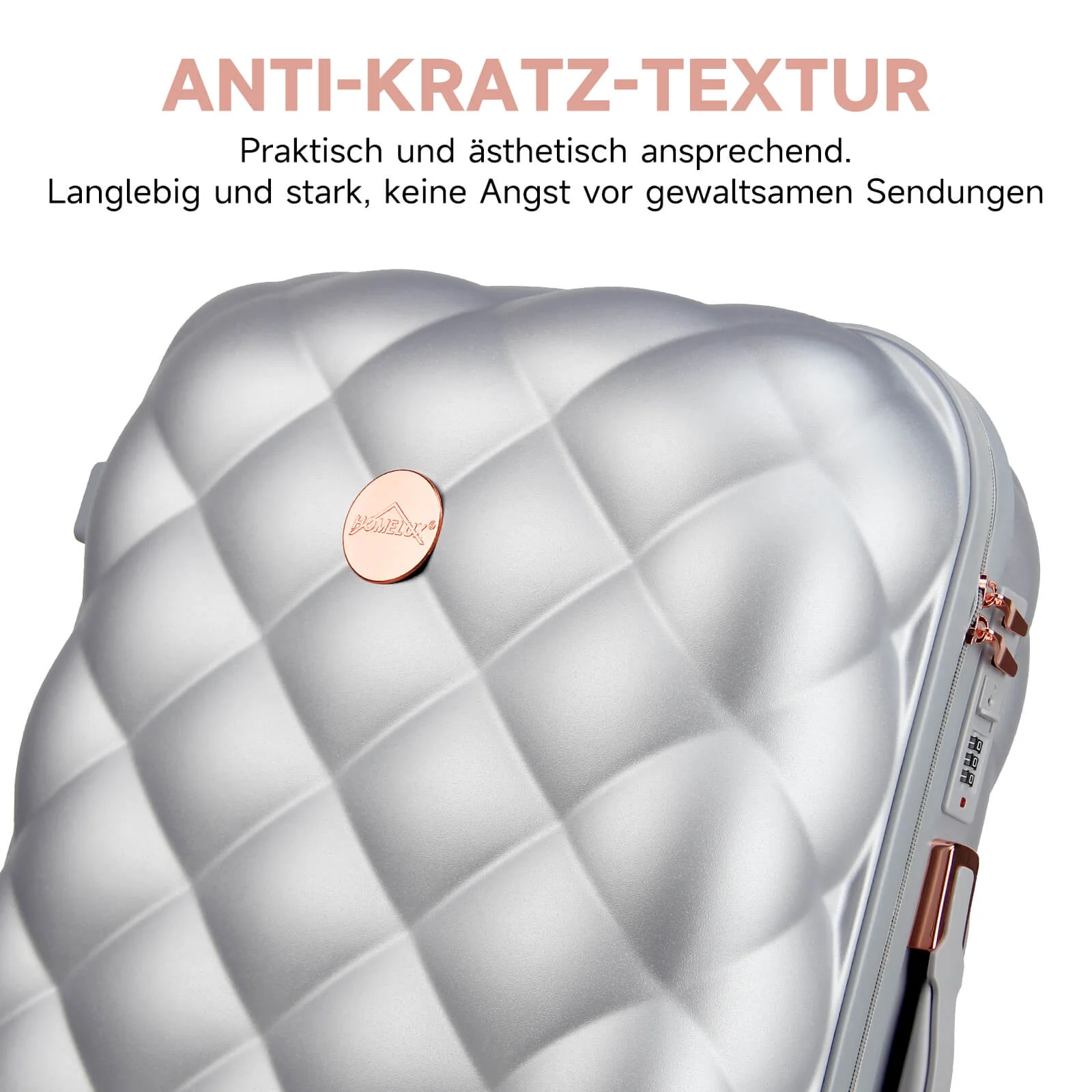 HOMELUX 3-teiliges Hartschalen Kofferset ABS Leicht Reisekoffer Trolley Rollkoffer Set M-L-XL - Image 8