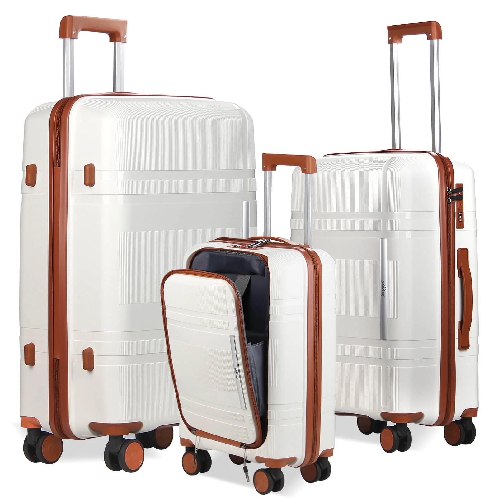 HOMELUX 3-teiliges Kofferset Schwarz Hartschale ABS Leicht Trolley Rollkoffer Hartschalenkoffer Set – M-L-XL - Image 11
