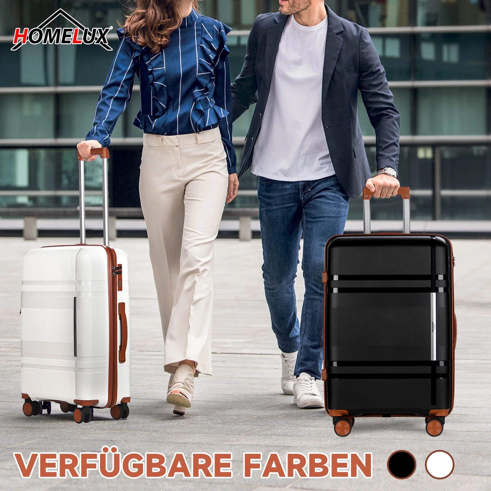 HOMELUX 3-teiliges Kofferset Schwarz Hartschale ABS Leicht Trolley Rollkoffer Hartschalenkoffer Set – M-L-XL - Image 5