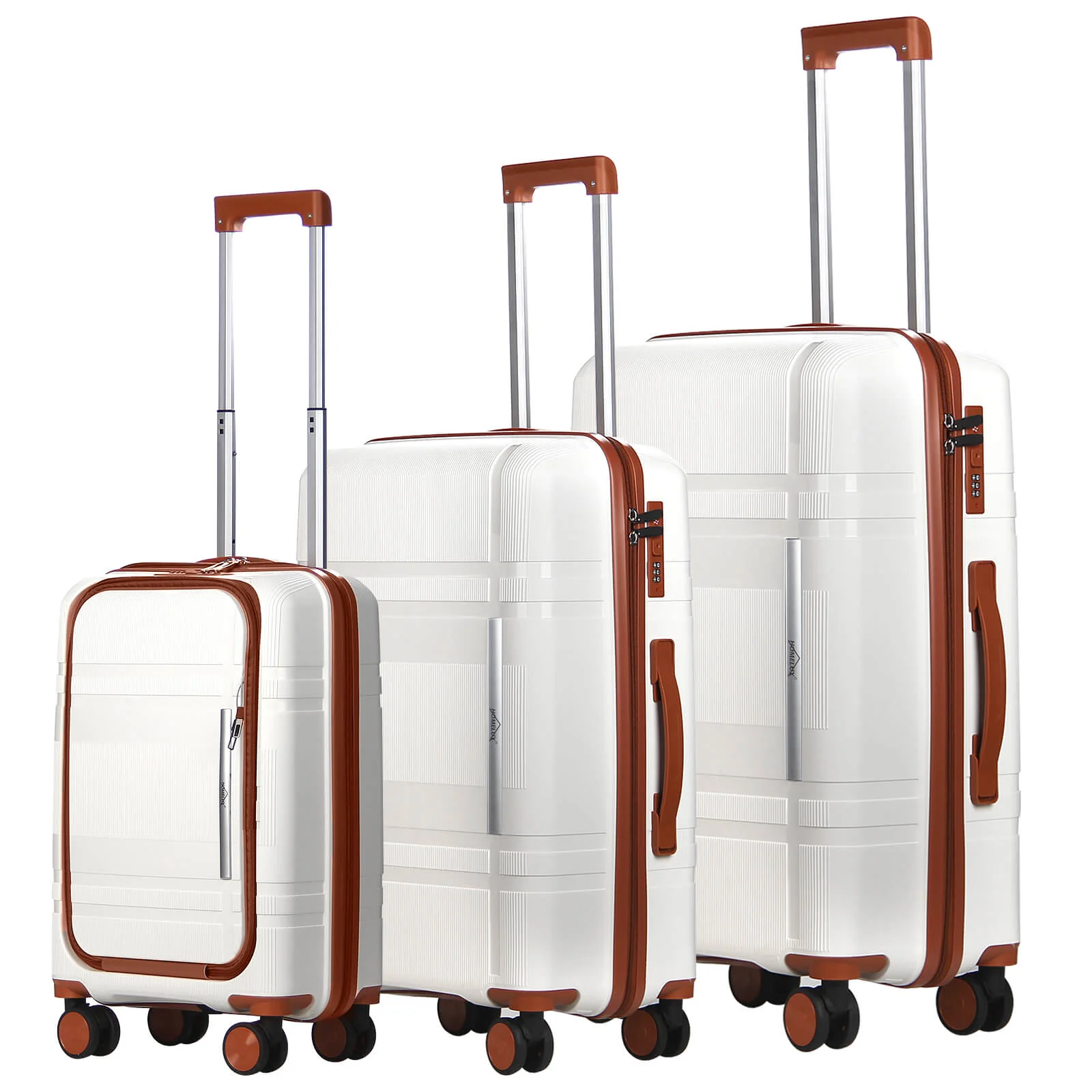 HOMELUX 3-teiliges Kofferset Schwarz Hartschale ABS Leicht Trolley Rollkoffer Hartschalenkoffer Set – M-L-XL - Image 6