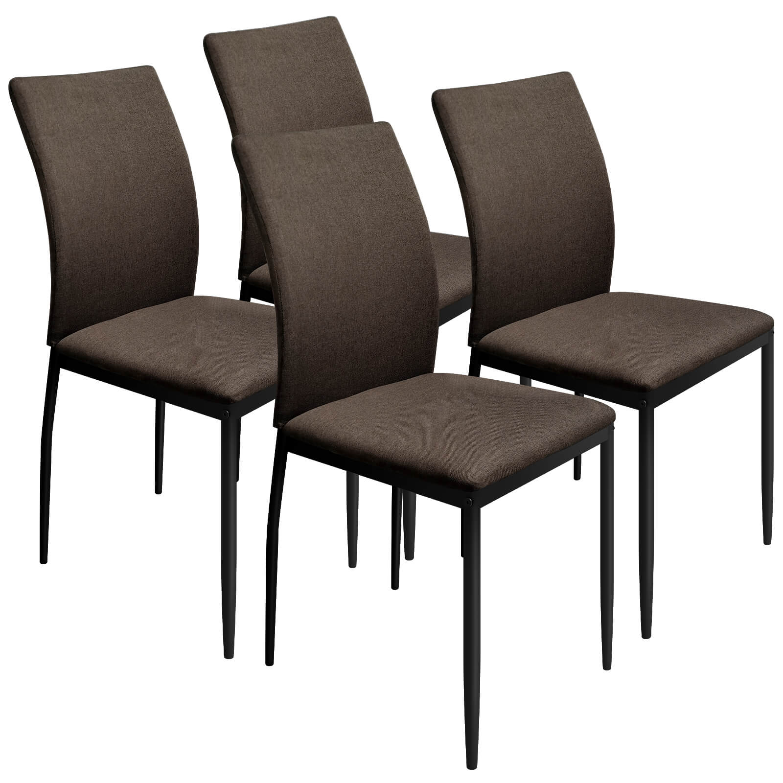 HOMELUX 4er Set Esszimmerstühle, modern, mit hoher Rückenlehne, Leinenpolster & Metallbeinen, 110 kg belastbar - Image 11