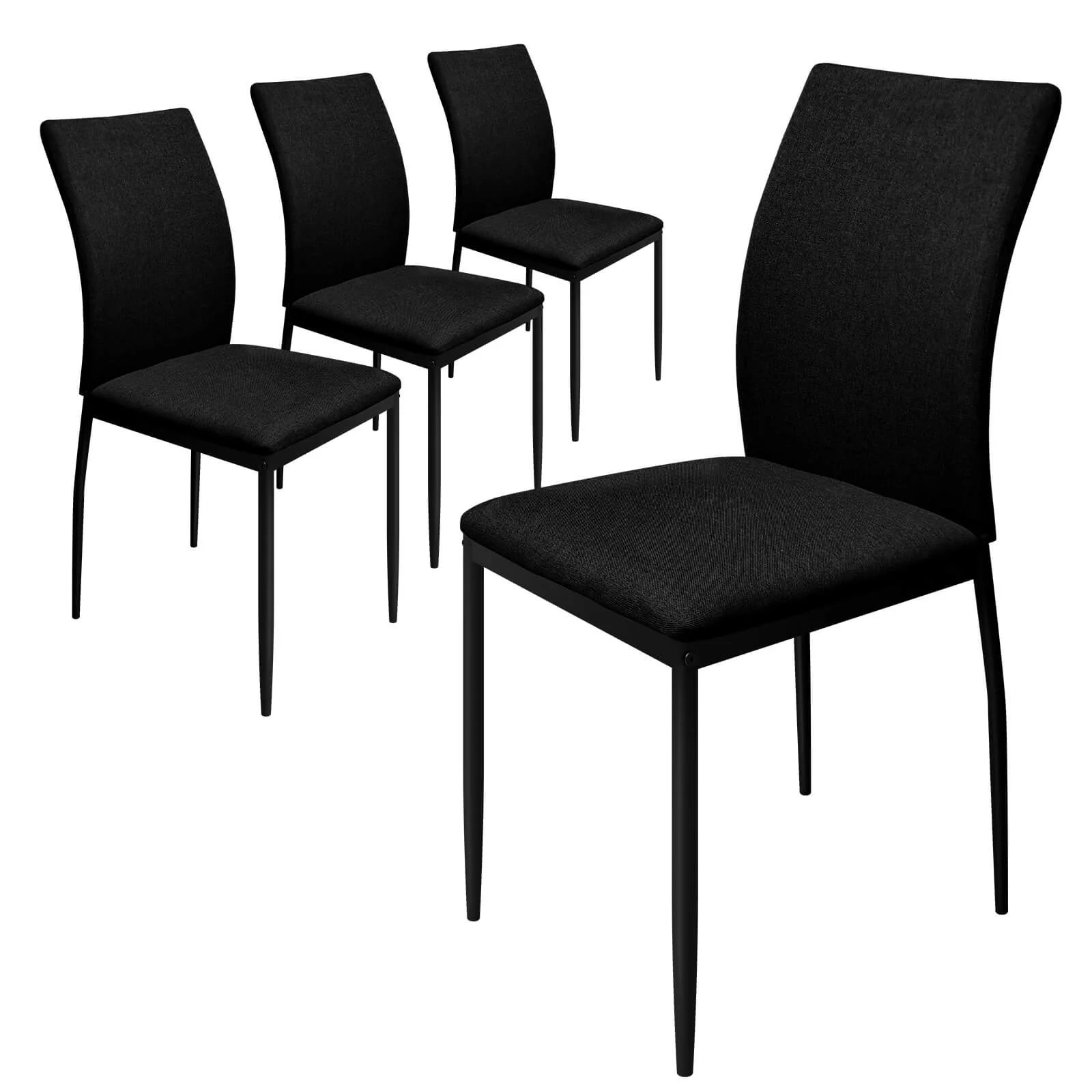 HOMELUX 4er Set Esszimmerstühle, modern, mit hoher Rückenlehne, Leinenpolster & Metallbeinen, 110 kg belastbar - Image 12