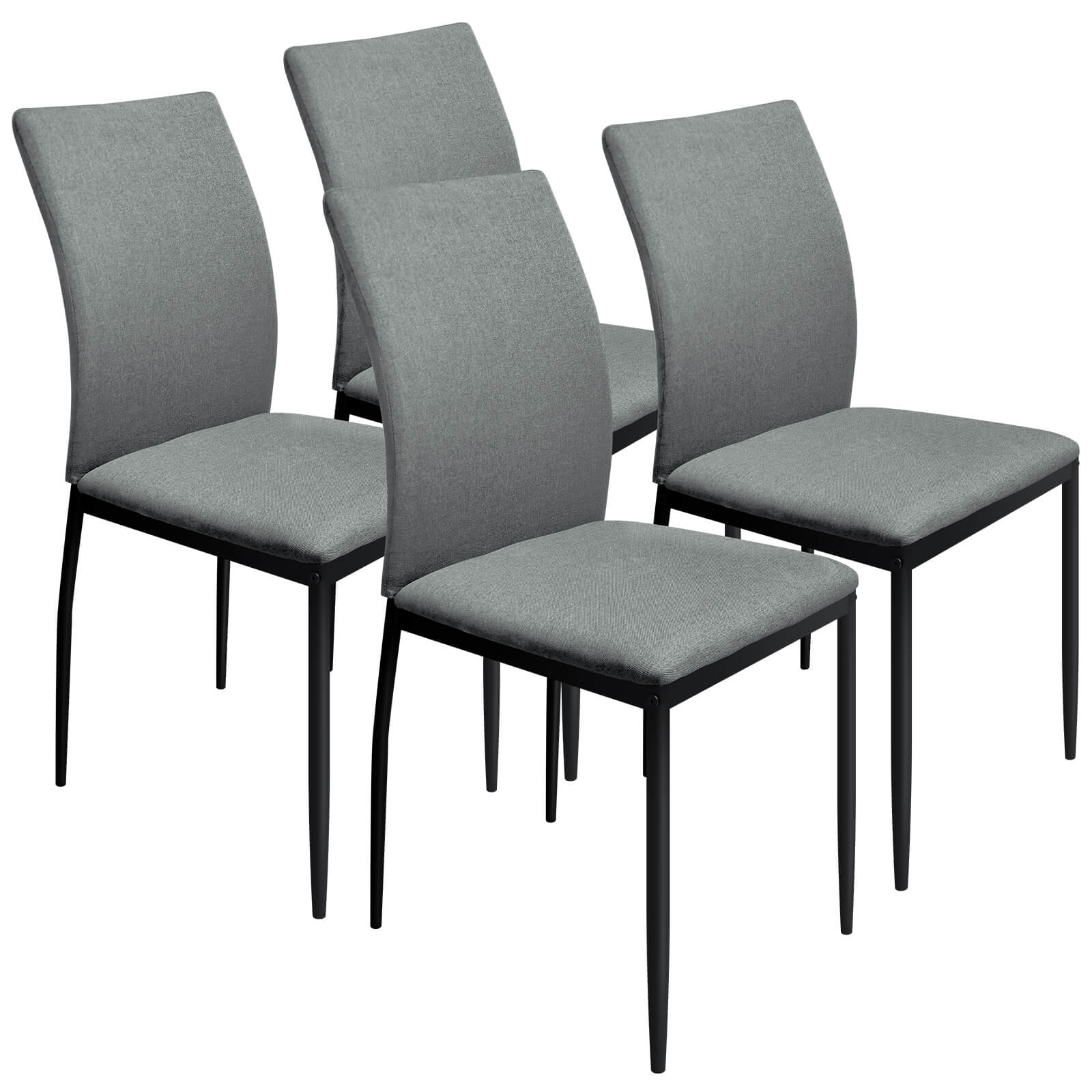 HOMELUX 4er Set Esszimmerstühle, modern, mit hoher Rückenlehne, Leinenpolster & Metallbeinen, 110 kg belastbar - Image 13