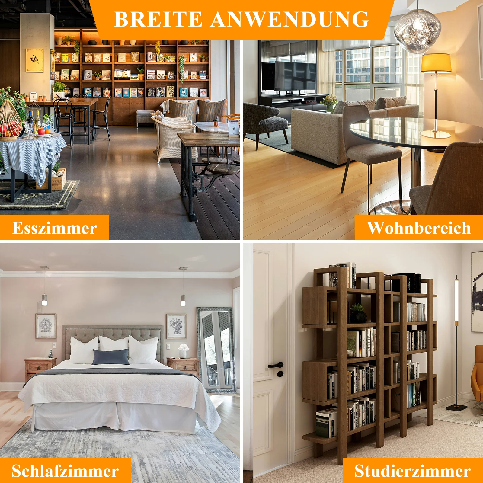 HOMELUX 4er Set Esszimmerstühle, modern, mit hoher Rückenlehne, Leinenpolster & Metallbeinen, 110 kg belastbar - Image 4