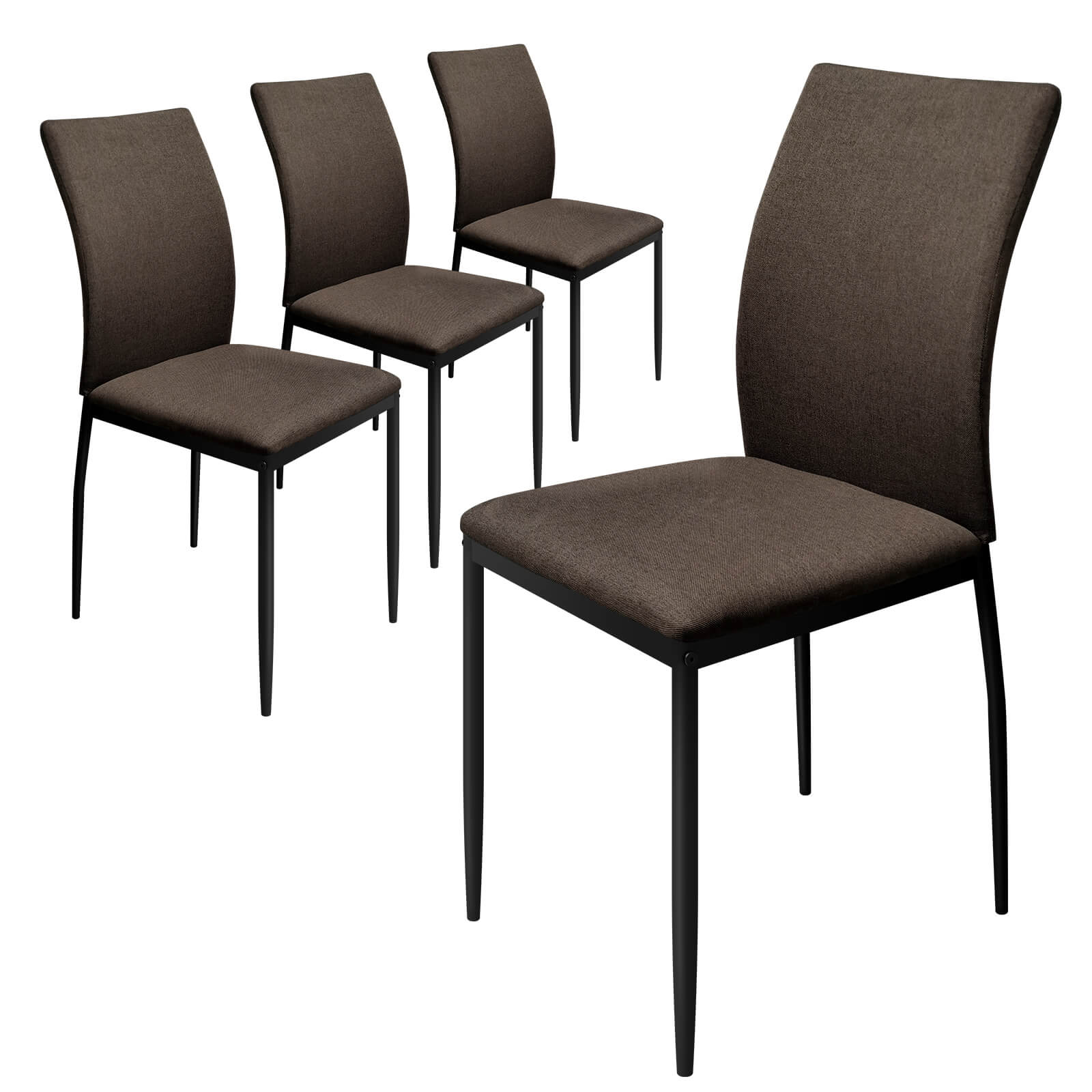 HOMELUX 4er Set Esszimmerstühle, modern, mit hoher Rückenlehne, Leinenpolster & Metallbeinen, 110 kg belastbar - Image 6