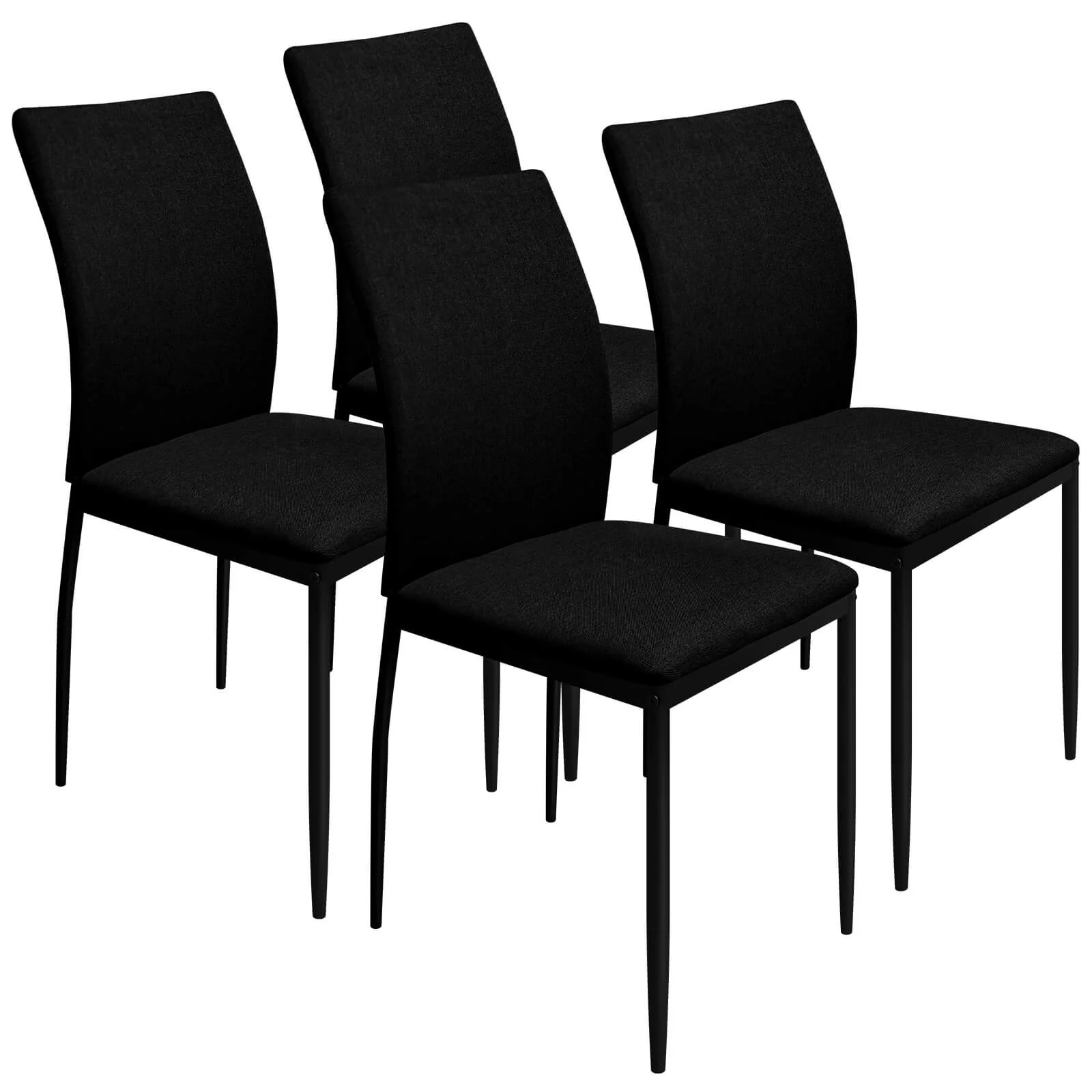 HOMELUX 4er Set Esszimmerstühle, modern, mit hoher Rückenlehne, Leinenpolster & Metallbeinen, 110 kg belastbar - Image 9