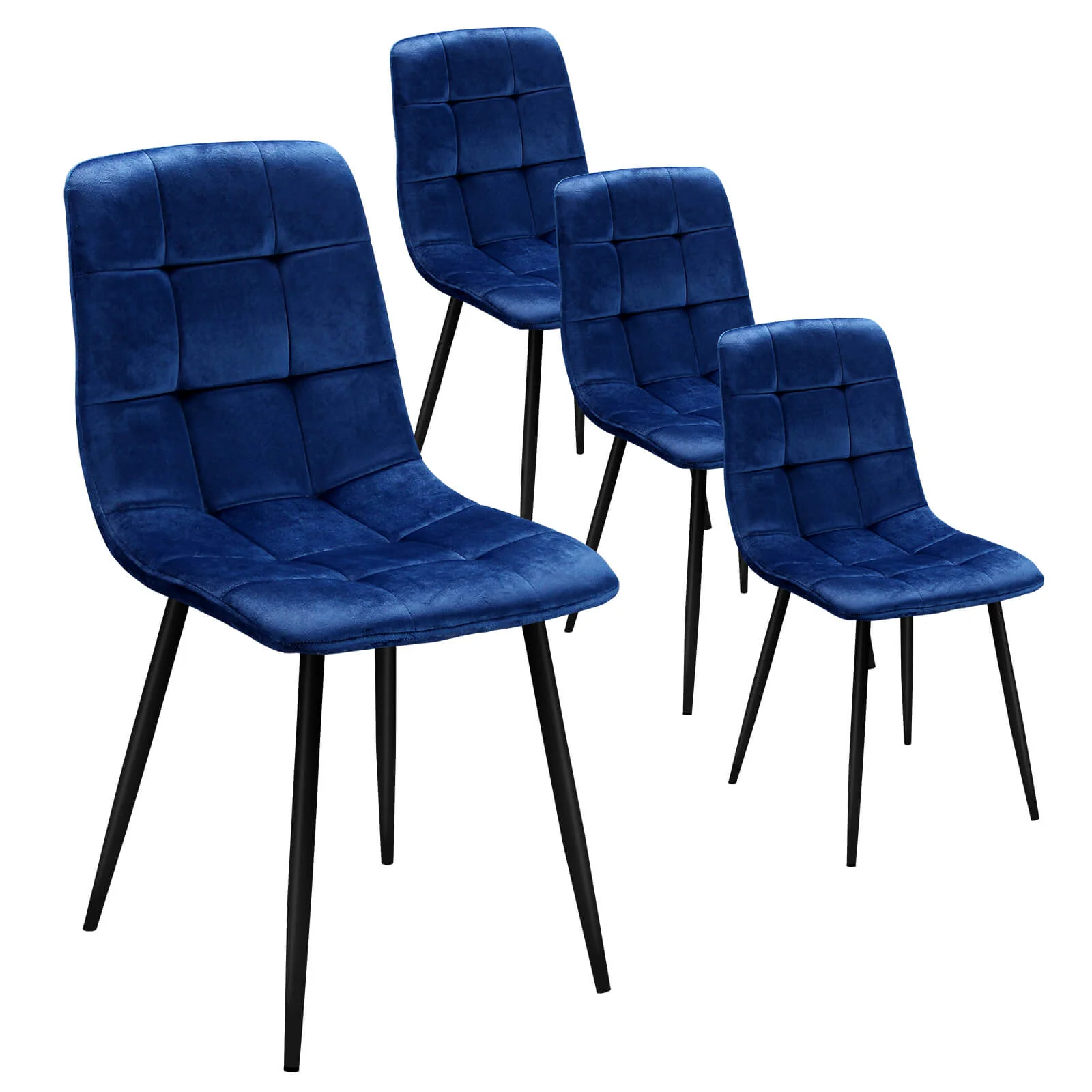 HOMELUX 4er Set Küchen Esszimmerstühle mit Rückenlehne & Samtbezug, ergonomische Sitzfläche, Metallbeine, 110 kg belastbar - Image 15