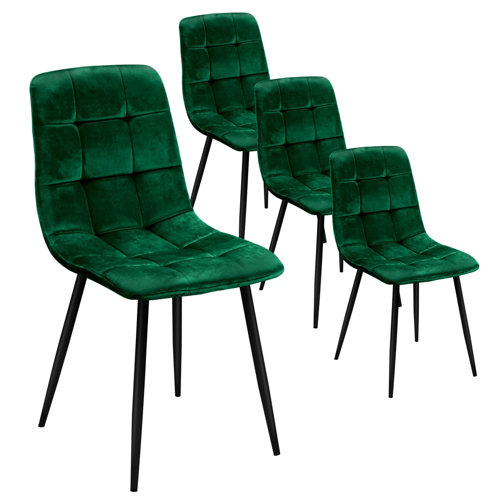 HOMELUX 4er Set Küchen Esszimmerstühle mit Rückenlehne & Samtbezug, ergonomische Sitzfläche, Metallbeine, 110 kg belastbar - Image 17