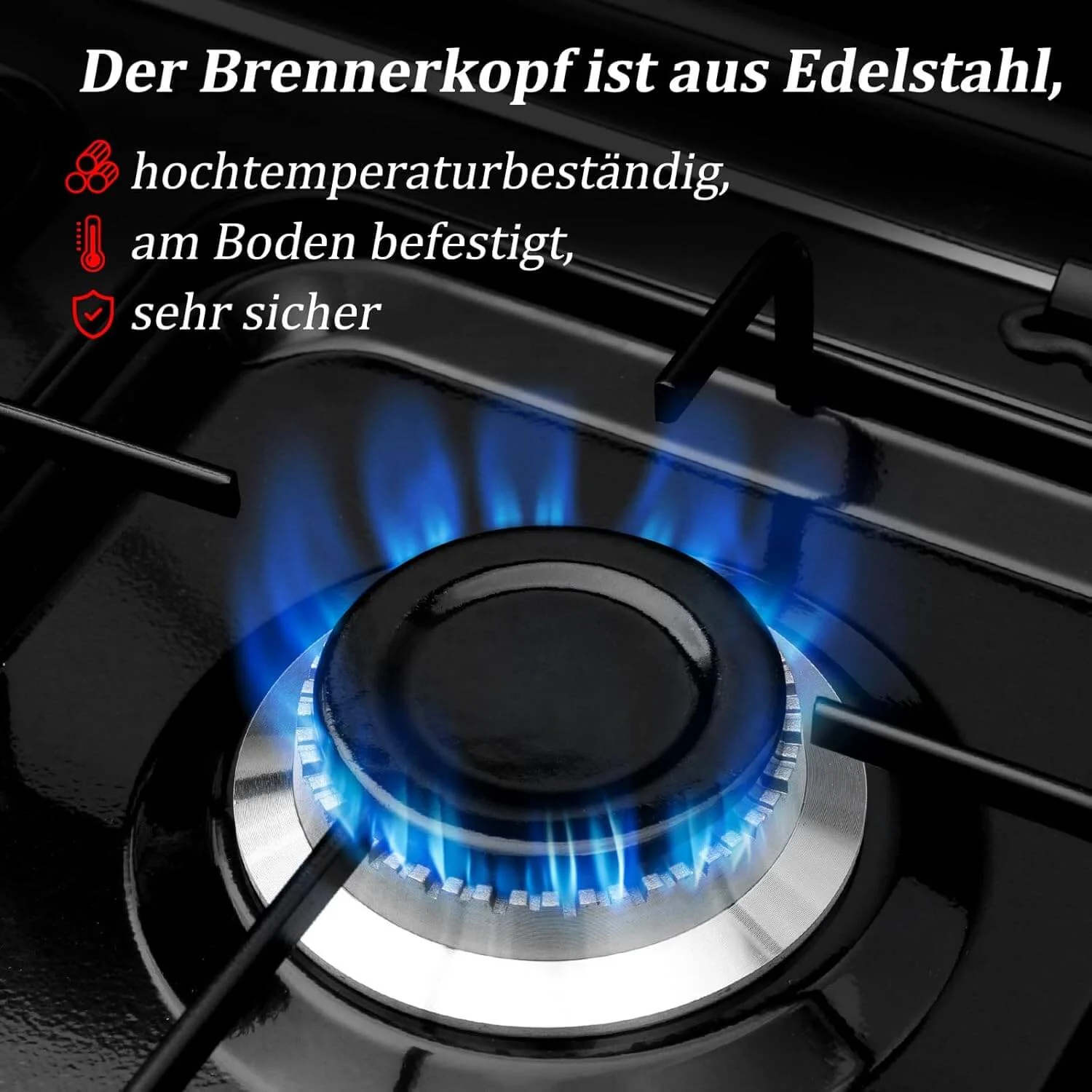 HOMELUX 6,2 KW Gaskocher,4 flammig Campingkocher Kochfeld Kocher mit Deckel Herd Gas Outdoor - Image 14