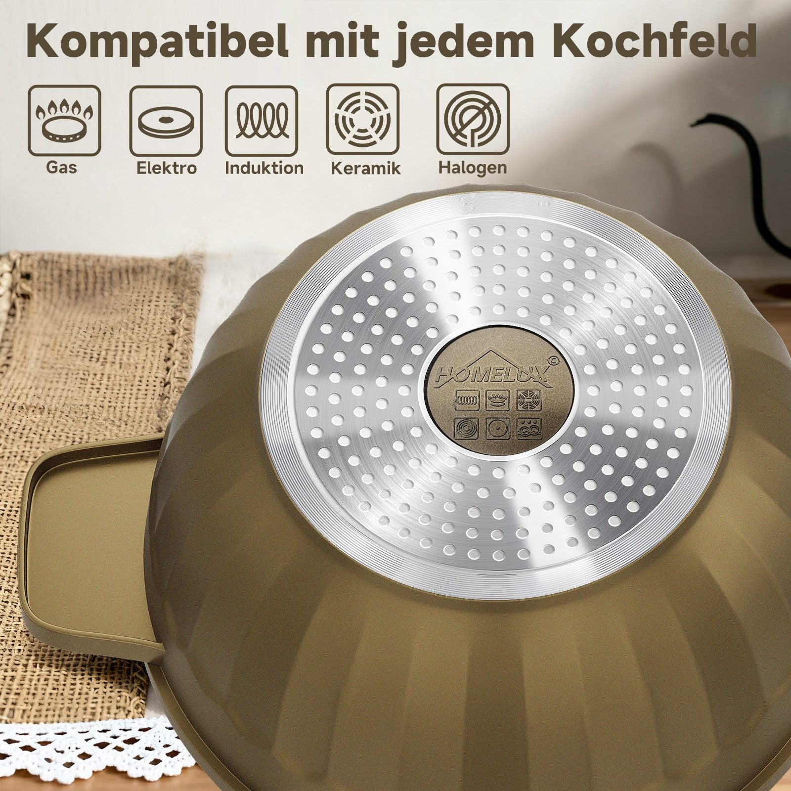 HOMELUX Topf-Set 8-tlg Kochtopf Set Induktions 20/24/28/32cm Töpfe Set mit Deckel 8-teiliges Topfset Induktion - Image 8