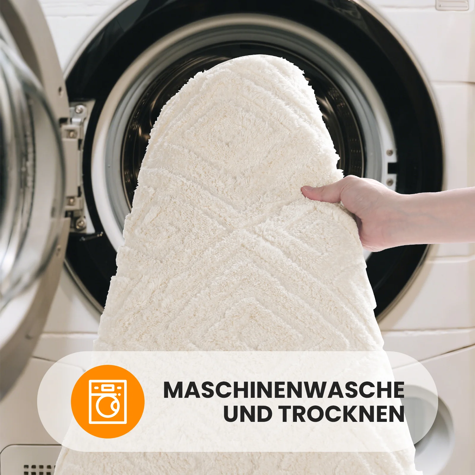 HOMELUX 2-teiliges Badematten-Set, rutschfest, weich, flauschig, inkl. WC-Vorleger mit Ausschnitt - Image 3