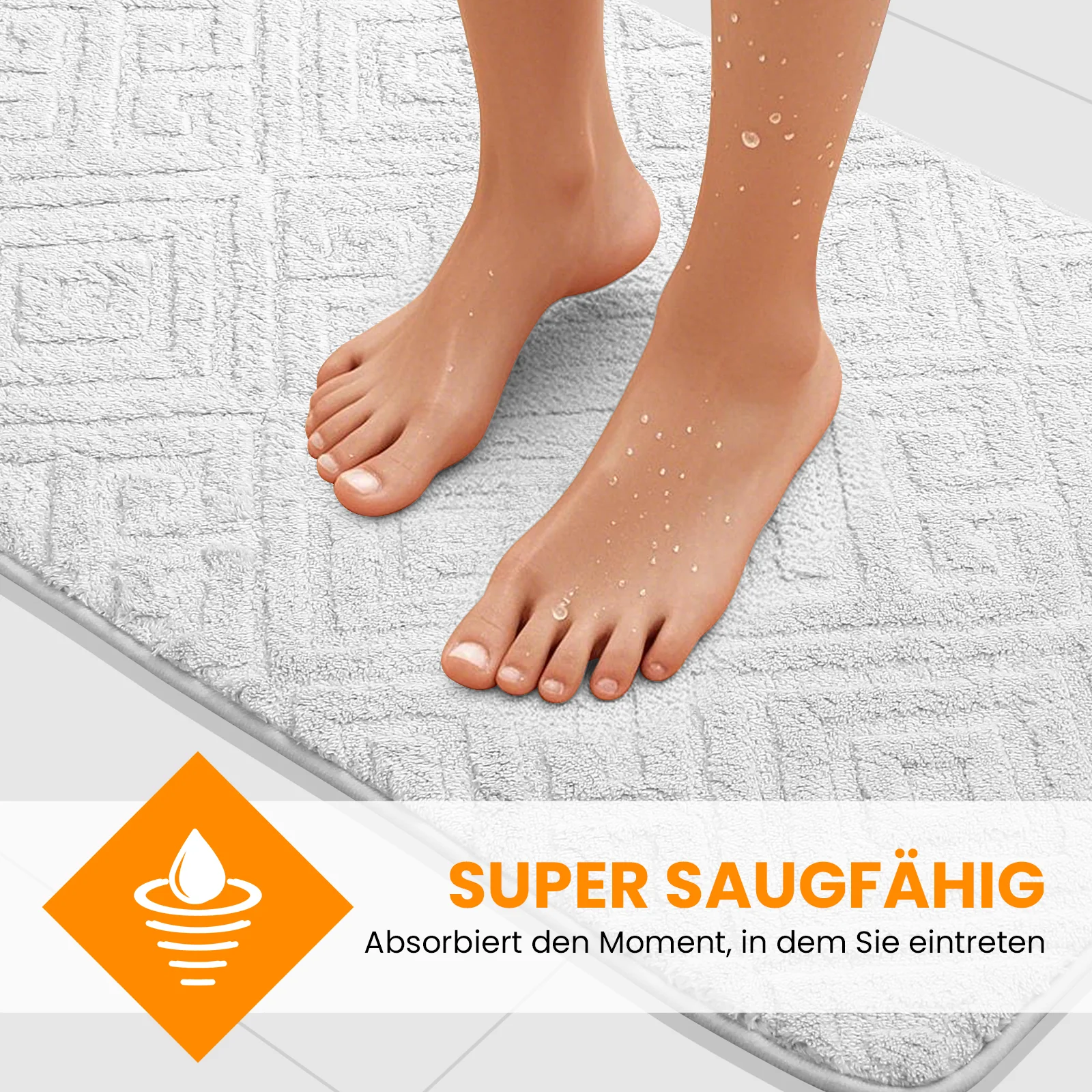 HOMELUX 2-teiliges Badematten-Set, rutschfest, weich, flauschig, inkl. WC-Vorleger mit Ausschnitt - Image 5