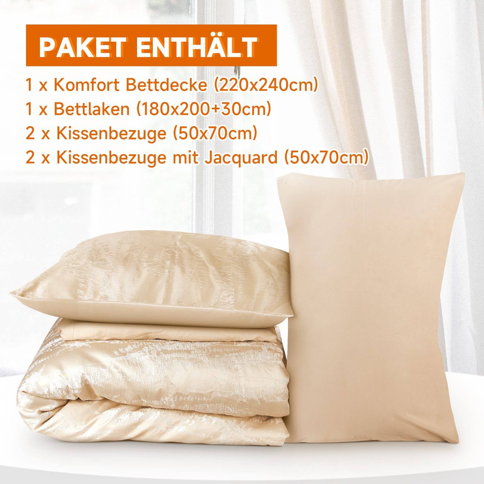 HOMELUX Bettwäsche Set 180x200, 6-teilig mit Steppdecke 220x240, 4 Kissenbezüge 50x70, Mikrofaser, bügelfrei - Image 12