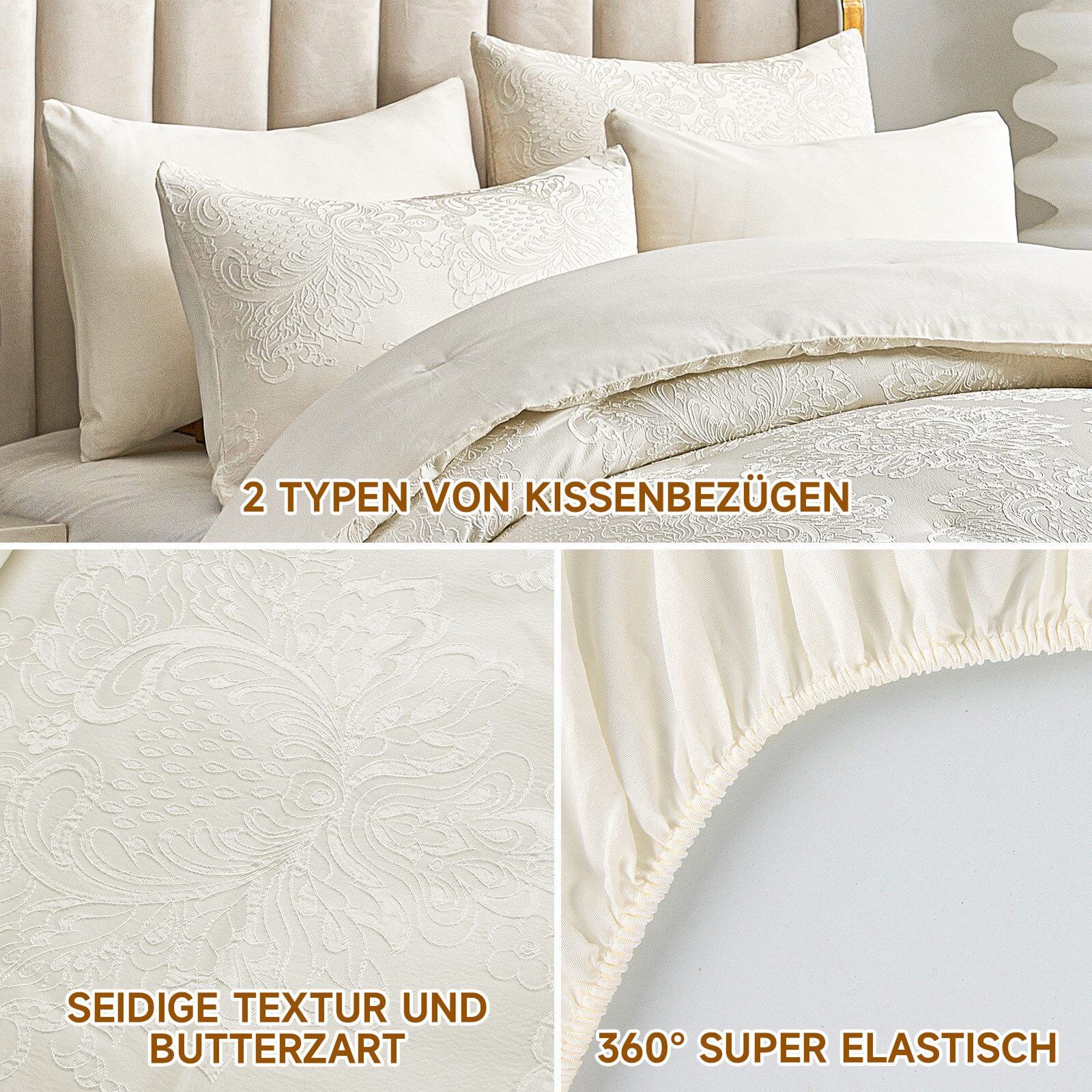HOMELUX Bettwäsche Set 180x200, 6-teilig mit Steppdecke 220x240, 4 Kissenbezüge 50x70, Mikrofaser, bügelfrei - Image 8