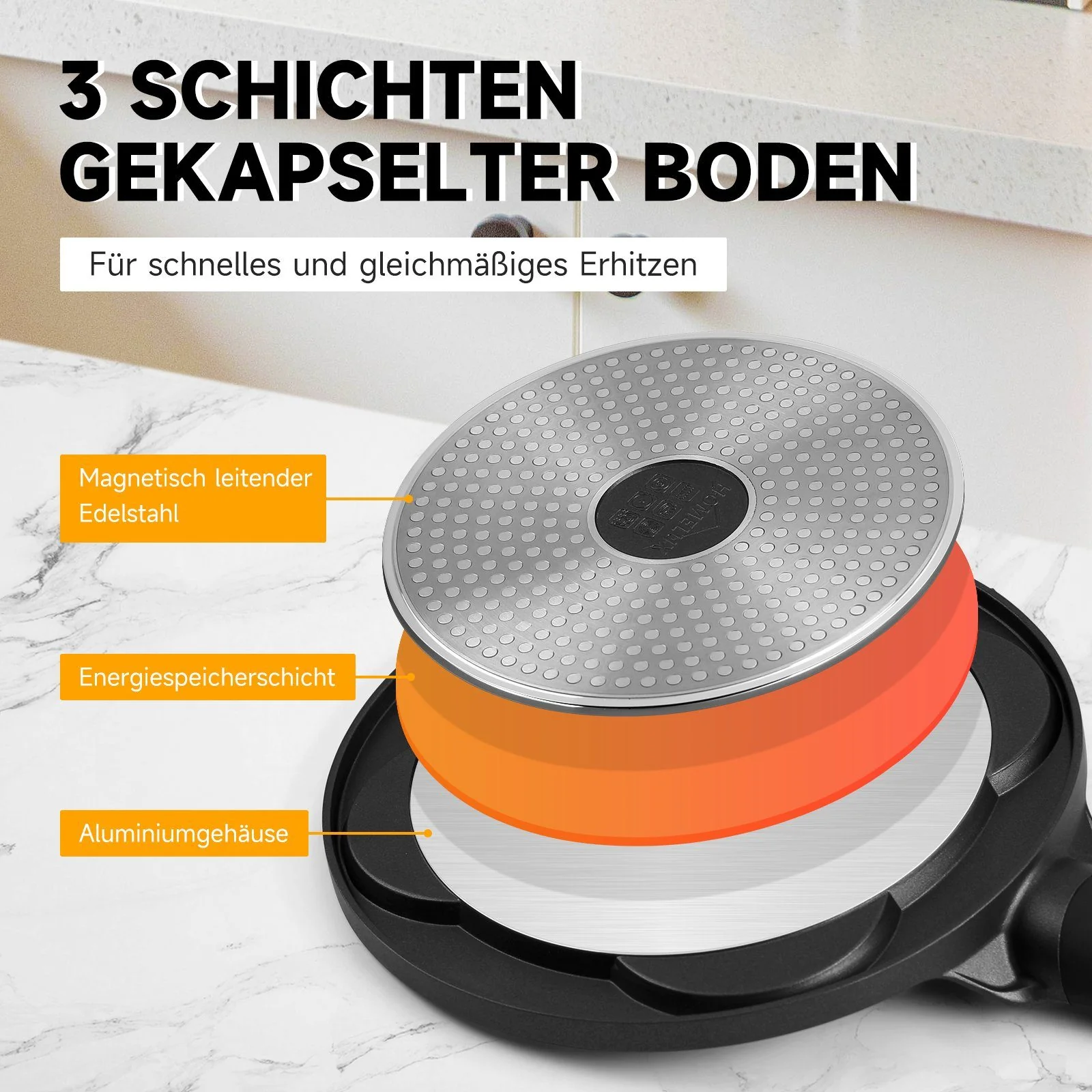 HOMELUX Crêpepfanne Pancake Pfanne Spiegeleipfanne 26cm mit Beschichtung - Image 6