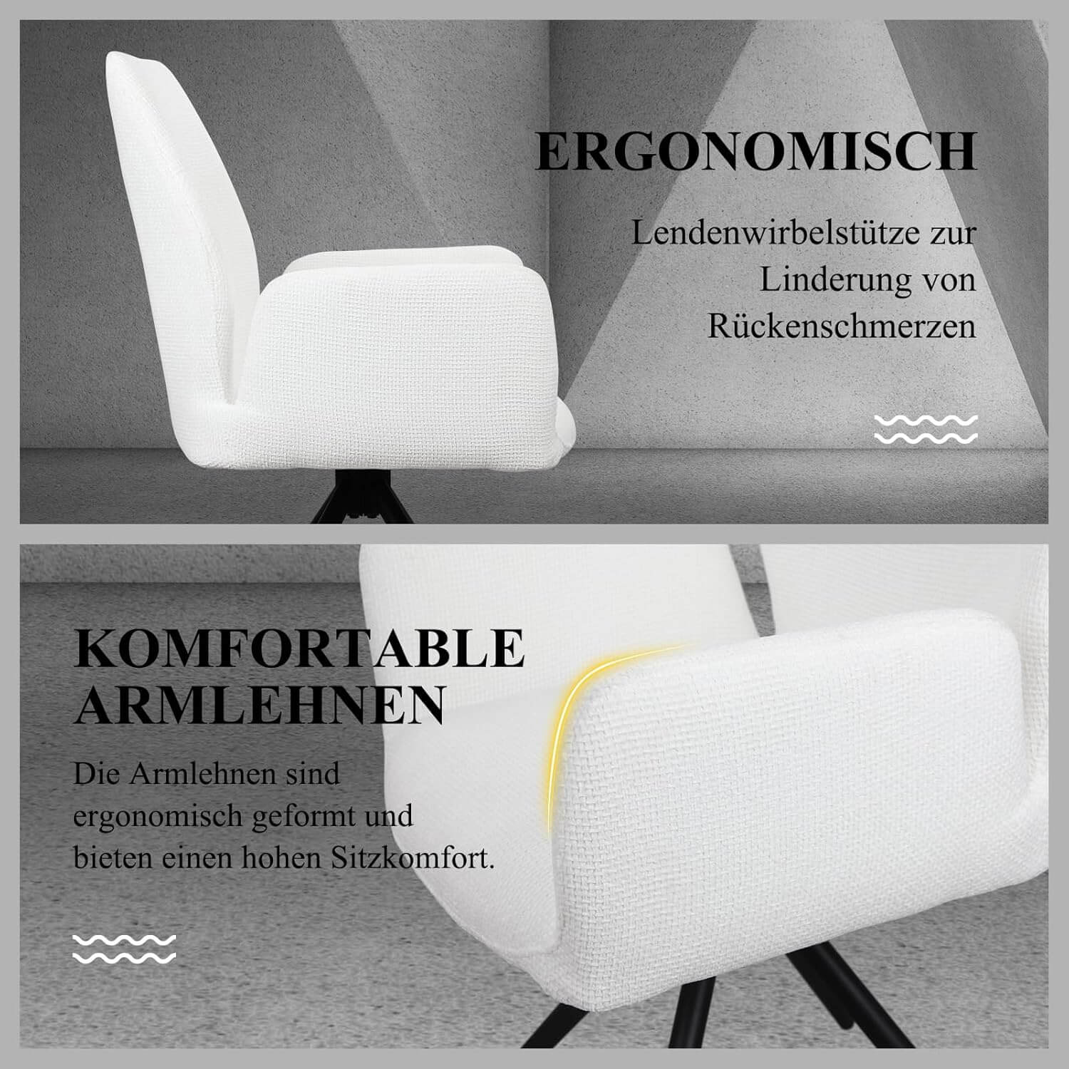 HOMELUX Drehstühle 2er-Set Polsterstühle mit Metallbeinen & Rückenlehne, bis 110 kg. Für Esszimmer/Küche - Image 13