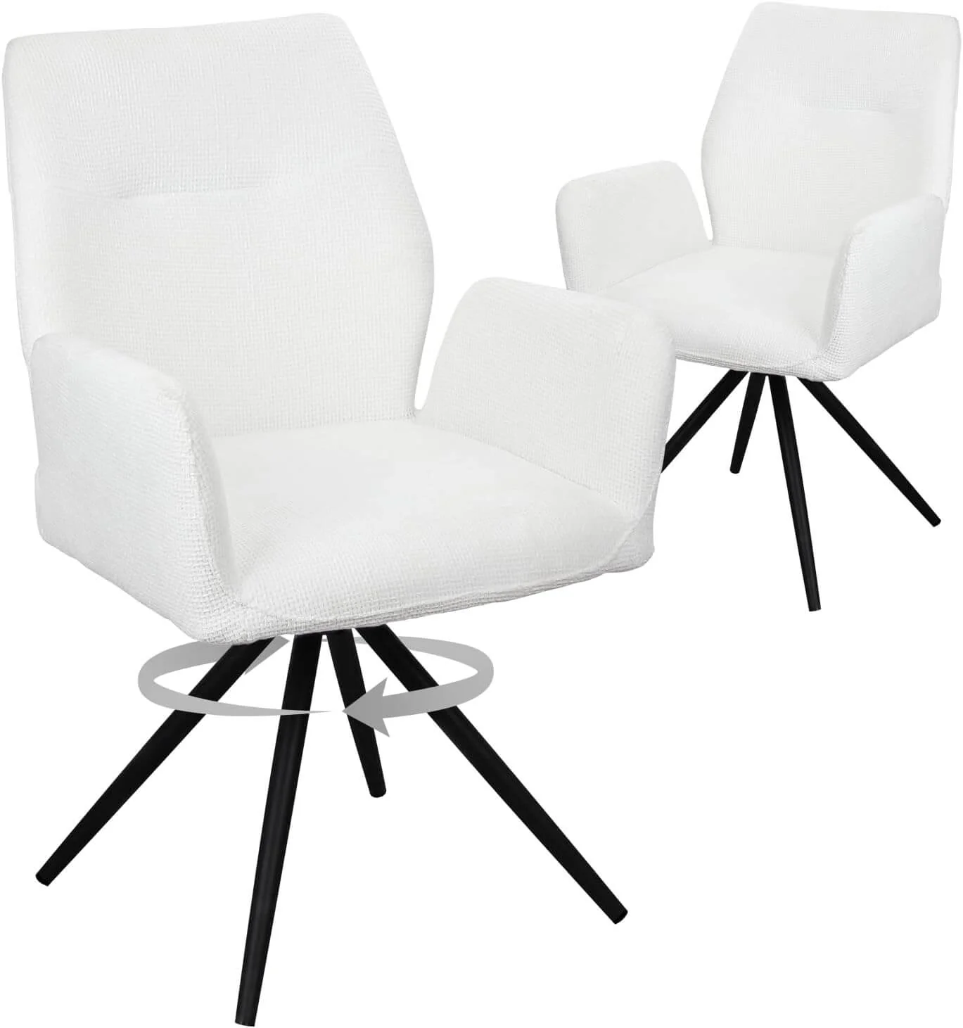HOMELUX Drehstühle 2er-Set Polsterstühle mit Metallbeinen & Rückenlehne, bis 110 kg. Für Esszimmer/Küche - Image 7