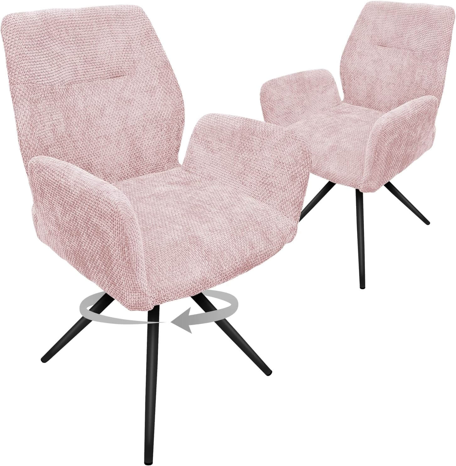 HOMELUX Drehstühle 2er-Set Polsterstühle mit Metallbeinen & Rückenlehne, bis 110 kg. Für Esszimmer/Küche - Image 8