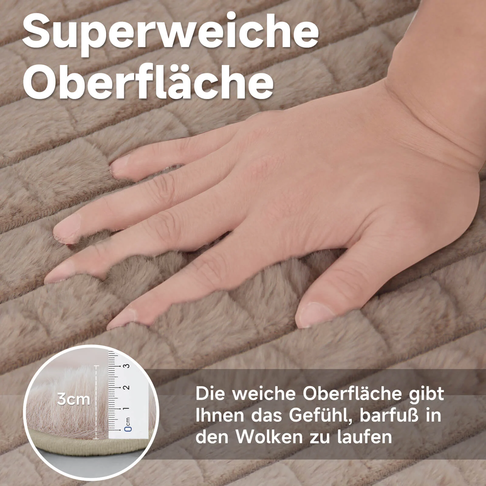 HOMELUX Flauschiger Kunstfell Teppich, wohne Rutschfestigkeit, für Wohnzimmer & Schlafzimmer, Fußbodenheizung - Image 6