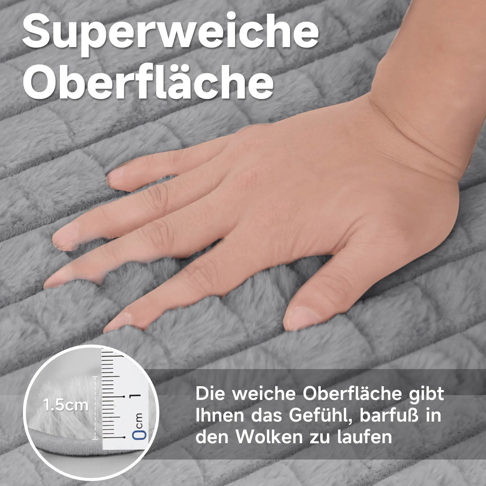 HOMELUX Flauschiger Kunstfell Teppich, wohne Rutschfestigkeit, für Wohnzimmer & Schlafzimmer, Fußbodenheizung - Image 7